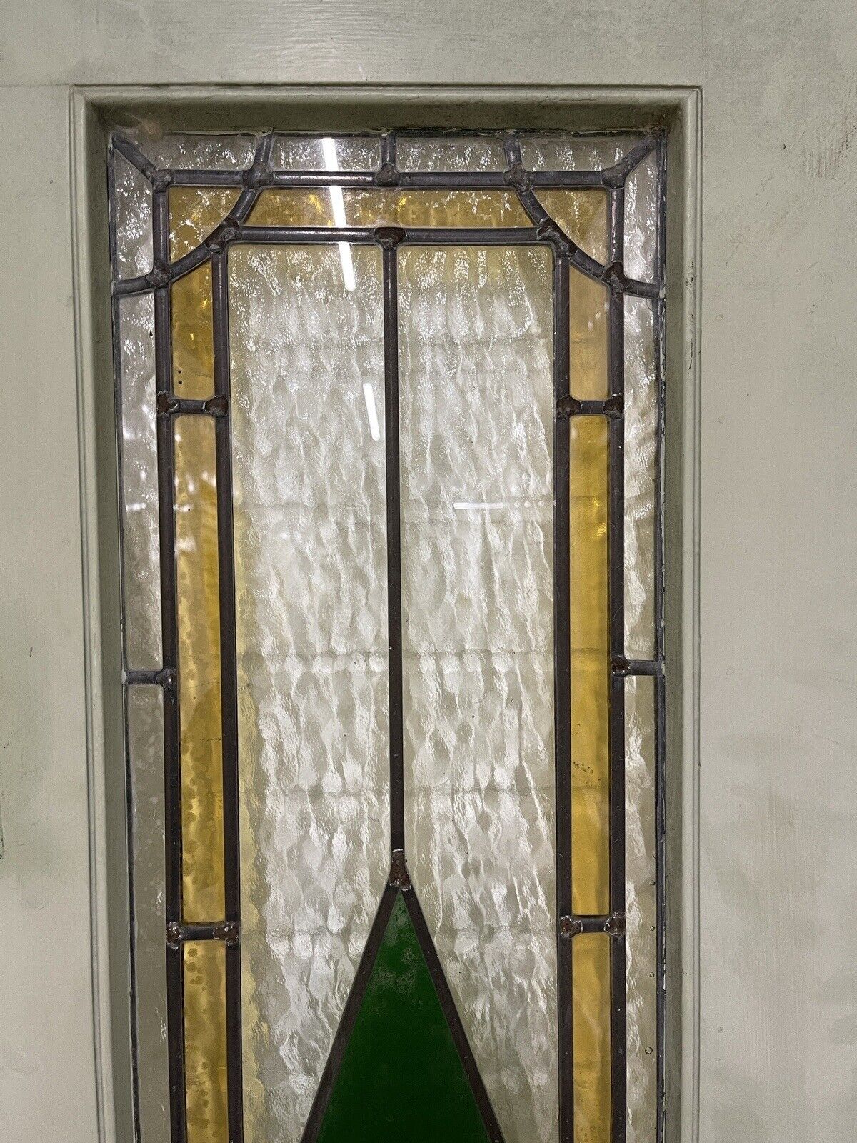 Reclaimed Victorian Edwardian Stained Glass Wooden Panel Front Door 1890 x 840mm