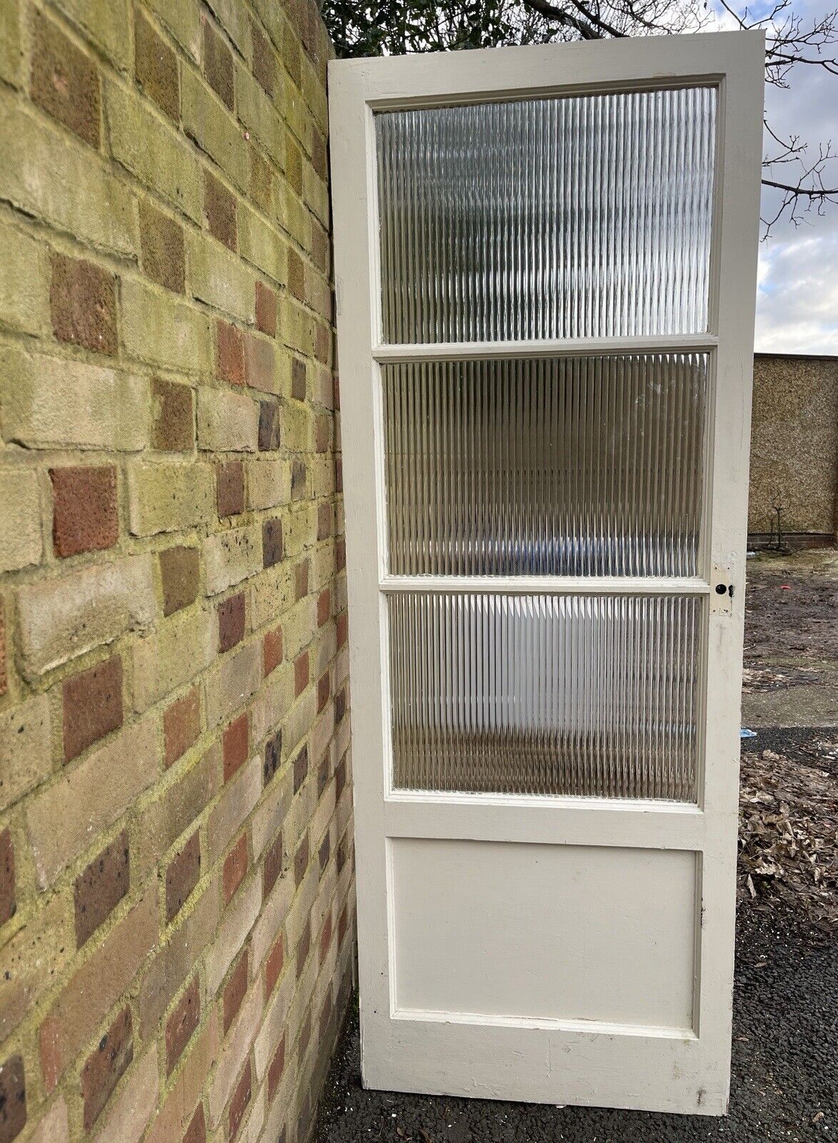 Reclaimed Reeded Glass Internal Or External Door 1945 x 725mm ...