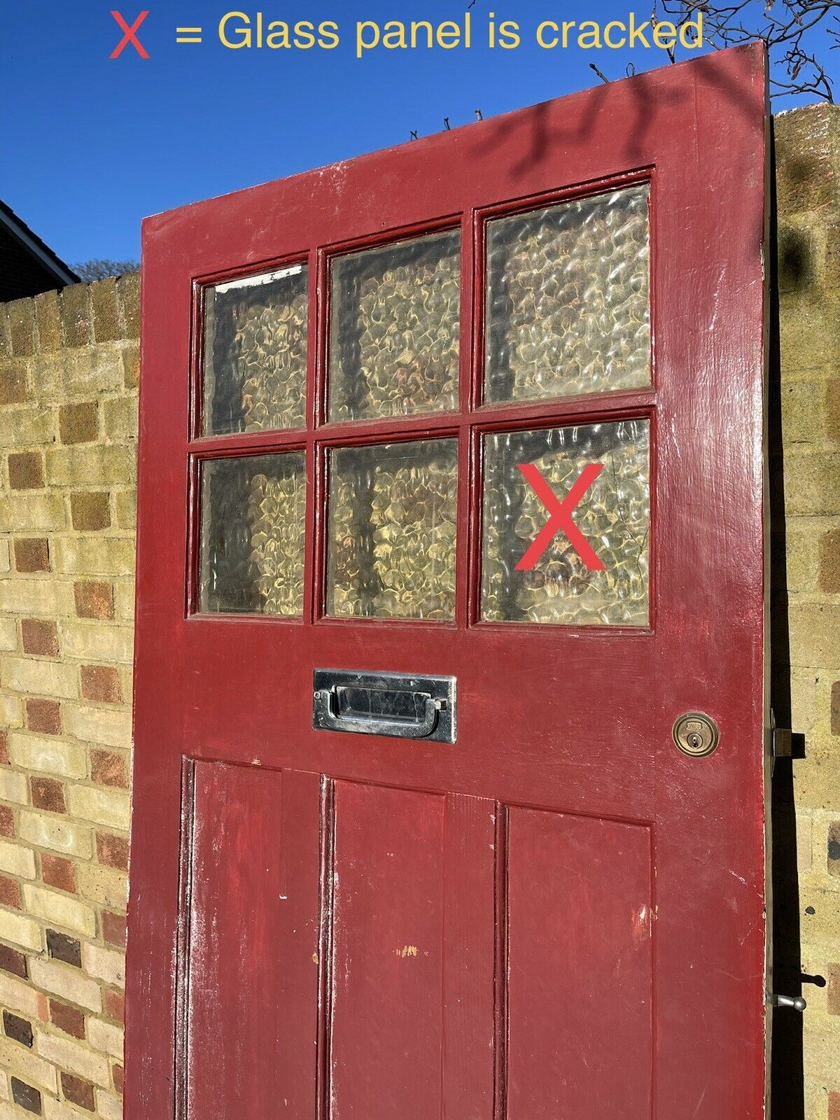 Reclaimed Old Edwardian Victorian Wooden Panel Front Door 2085 x 855mm