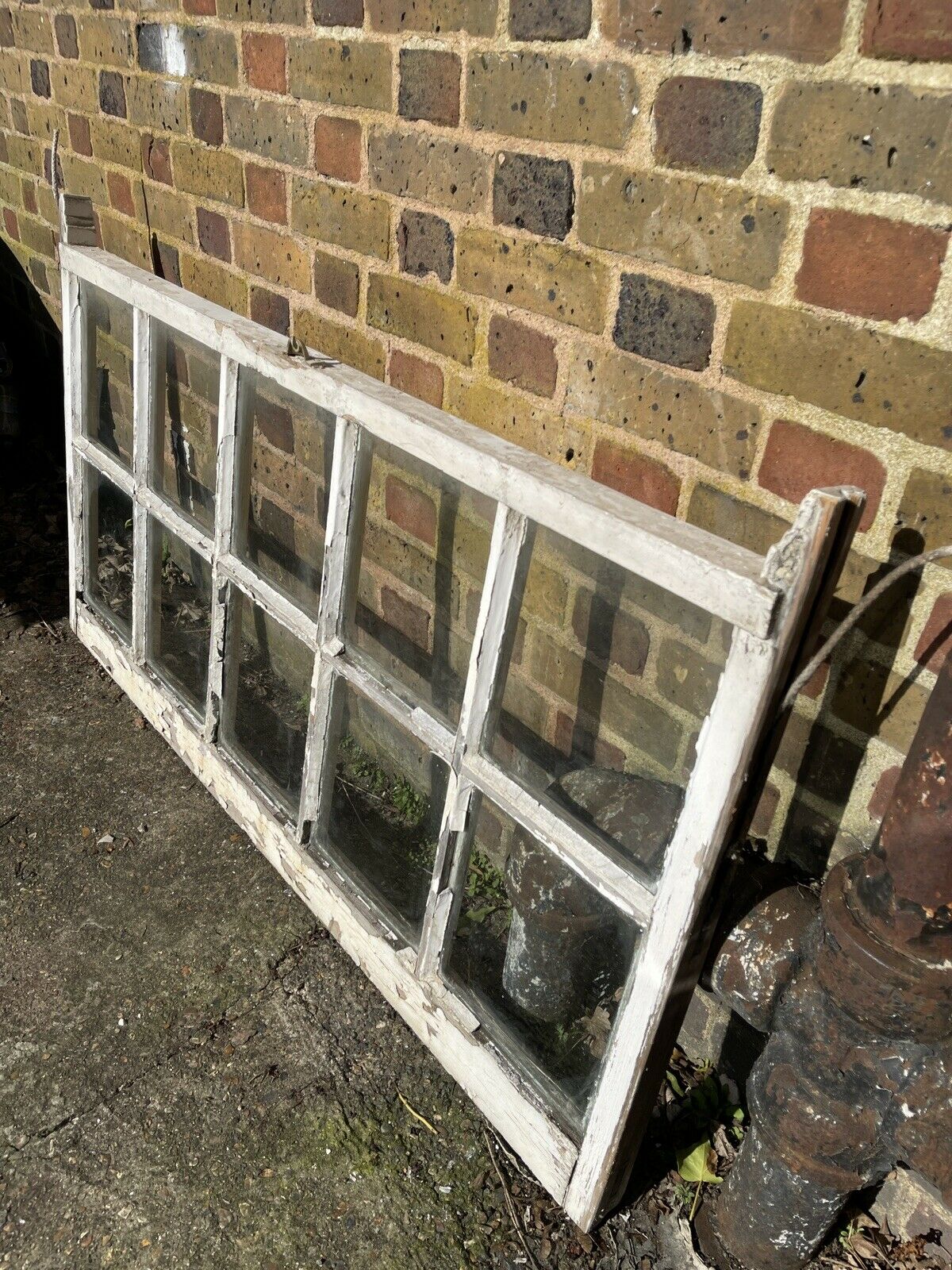 Large Reclaimed Old Georgian 10 Panel Wooden Sash Window