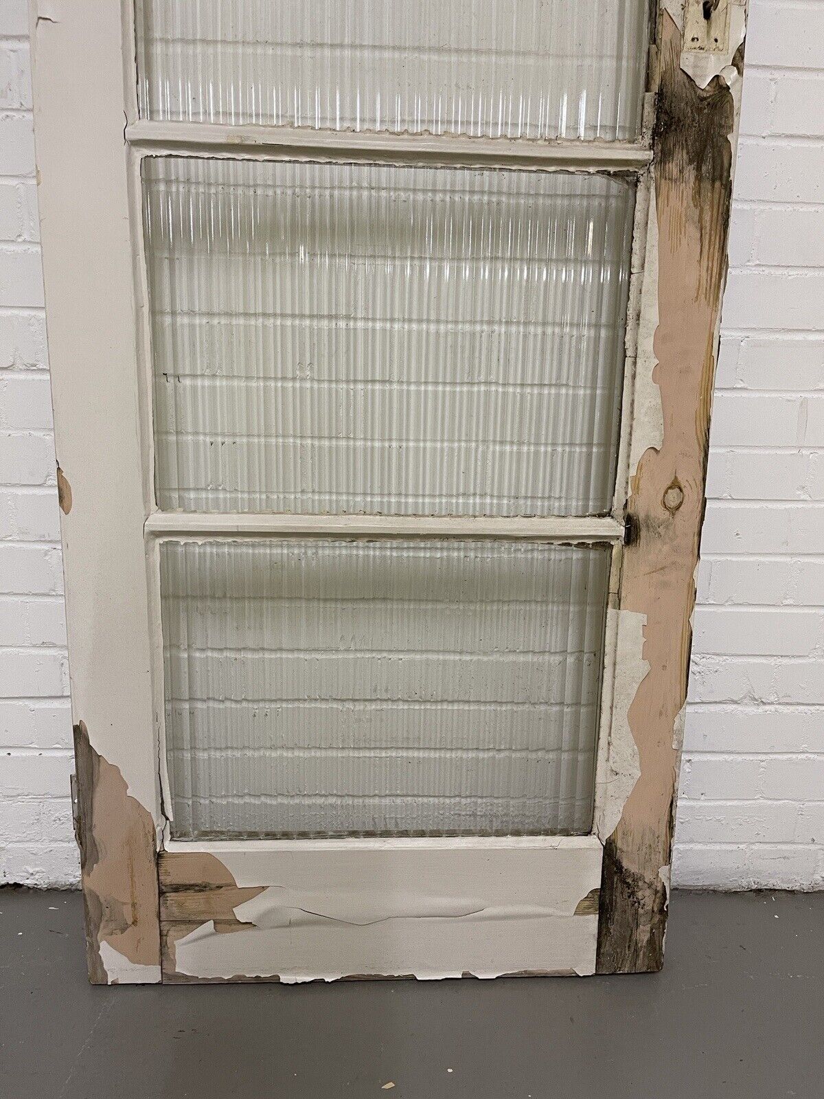 Reclaimed Reeded Glass Internal Or External Door 1965 x 770mm