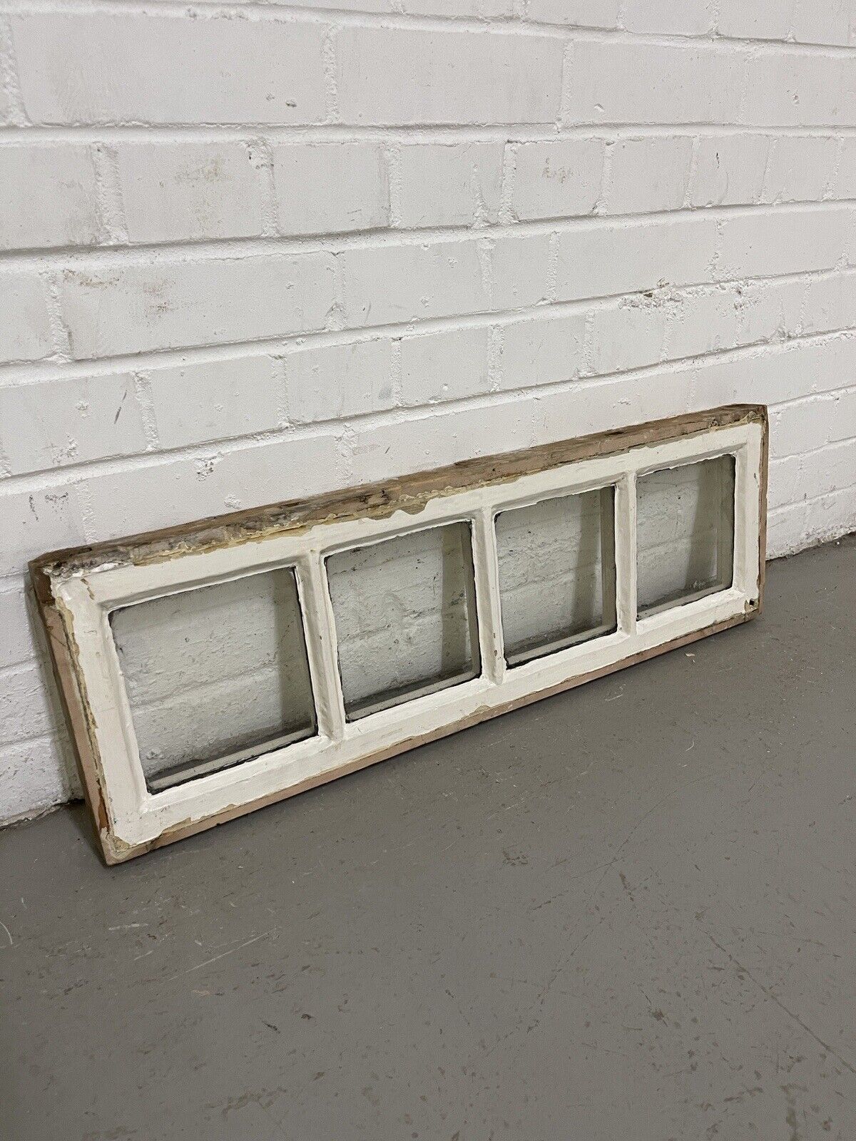 Reclaimed Georgian 4 Panel Wooden Panel Sash Window Picture Frame 265 x 815mm