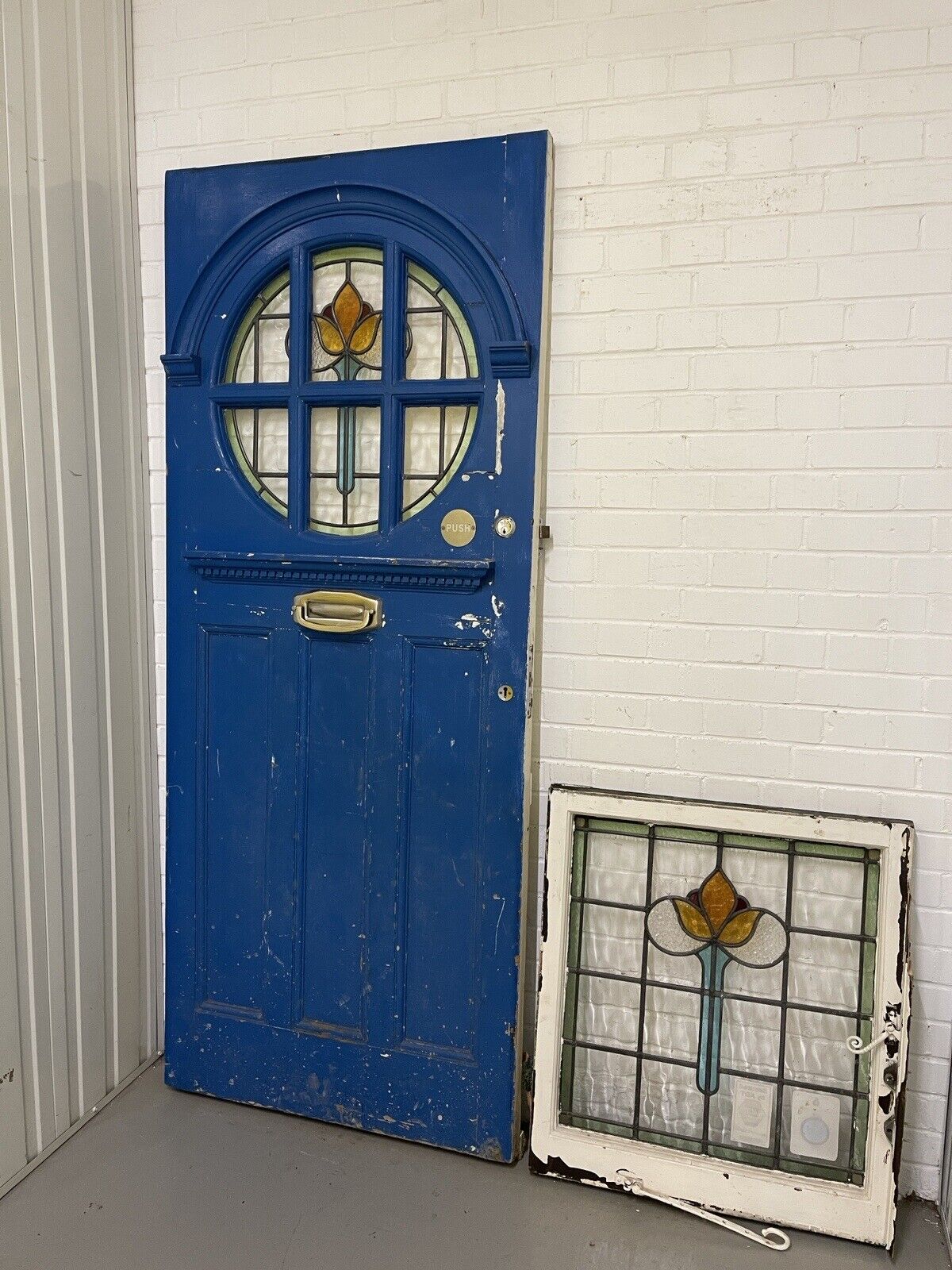 Reclaimed Victorian Georgian Edwardian Wooden Panel Front Door 2080mm x 860mm