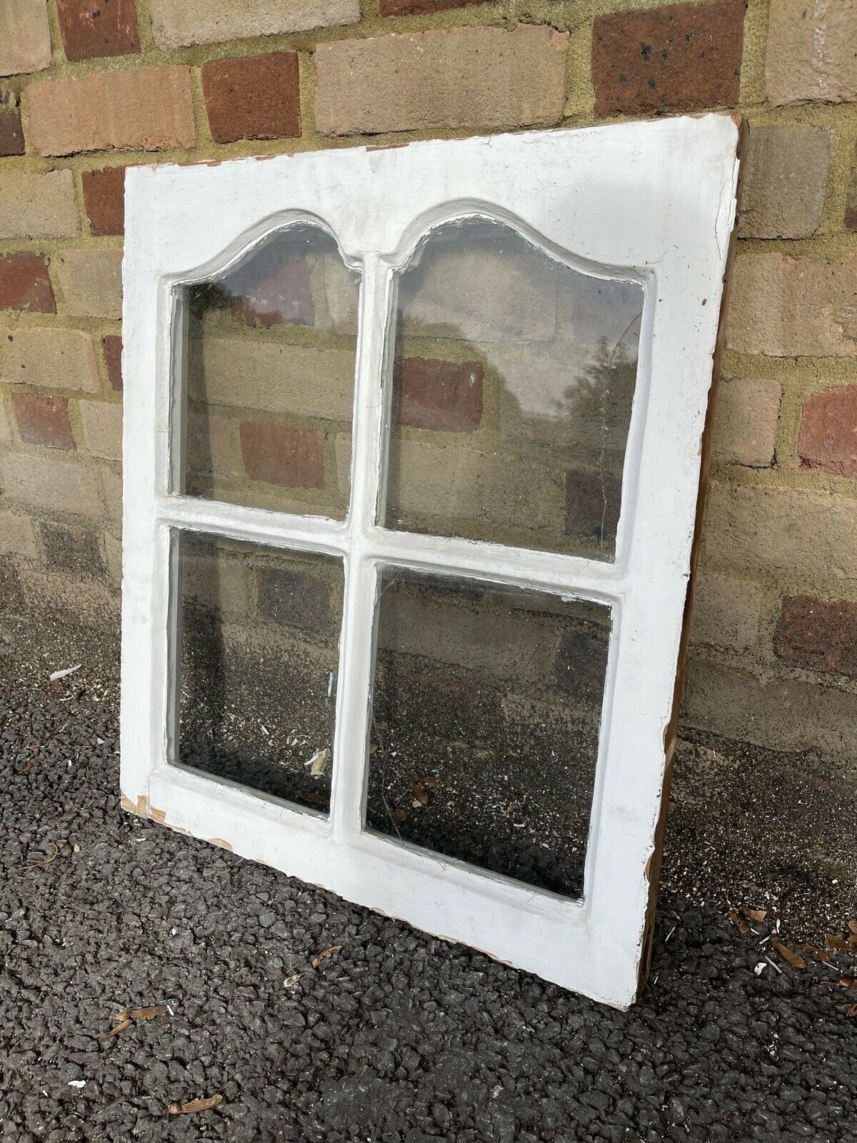 Reclaimed Old Edwardian Arch Sash Wooden Window 603 x 525mm