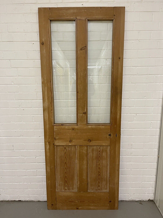 Vintage Reclaimed Victorian Pine Glass Panel Internal 4 panel Door 1956 x 755mm