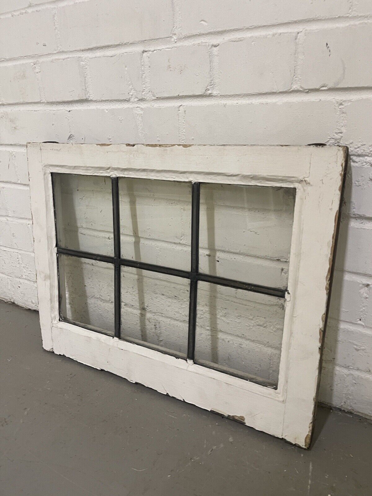 Reclaimed Leaded Light Panel Wooden Windows 405 x 543mm