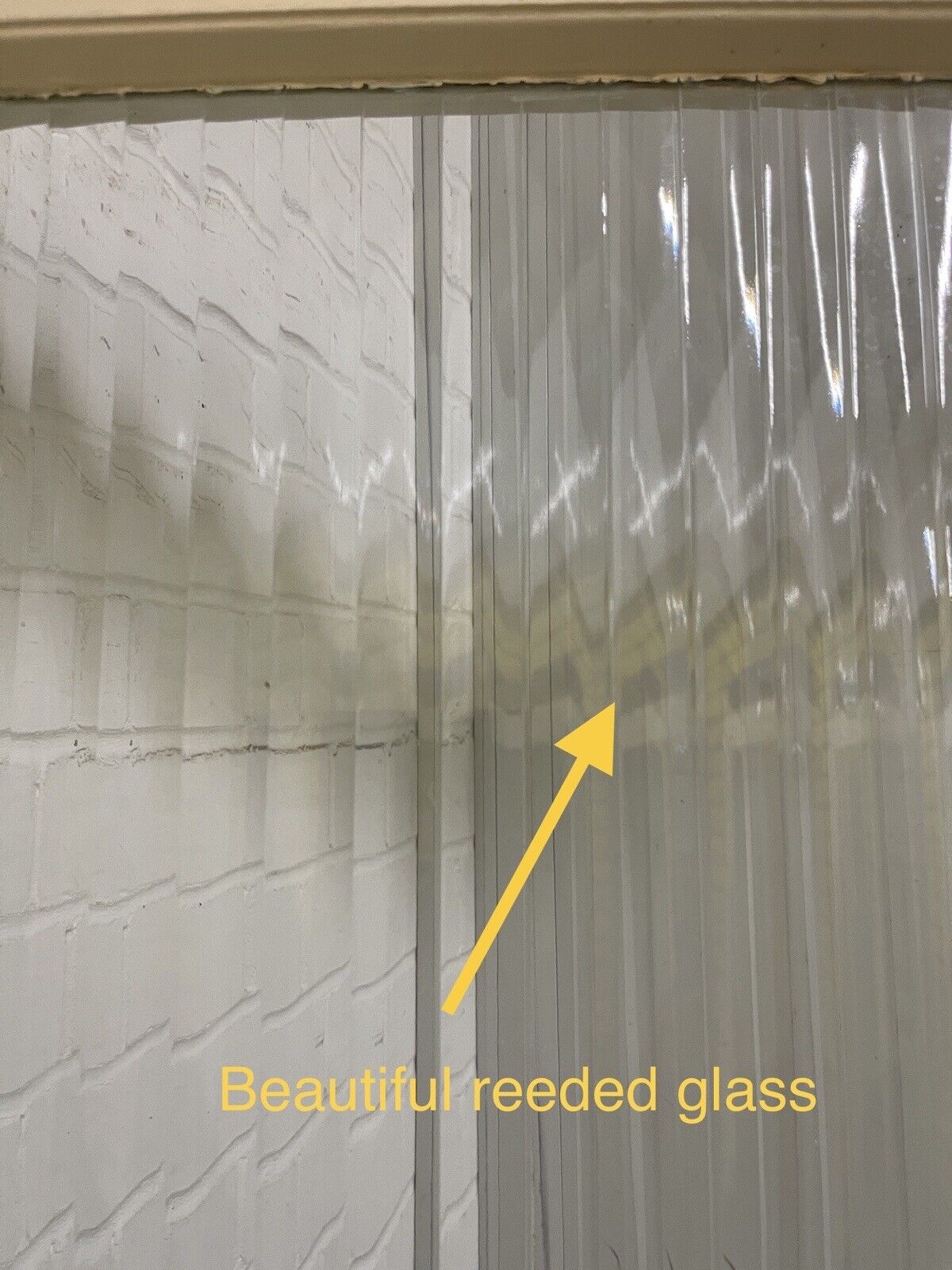 Reclaimed Reeded Glass Internal Or External Door 1975 or 1969 x 840mm
