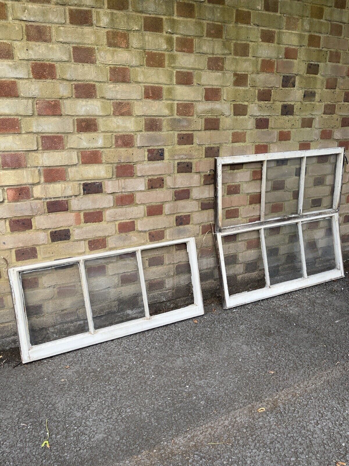 Three Reclaimed Edwardian 3 Panel Wooden Panel Sash Window 1010 x 450 1010 x 470