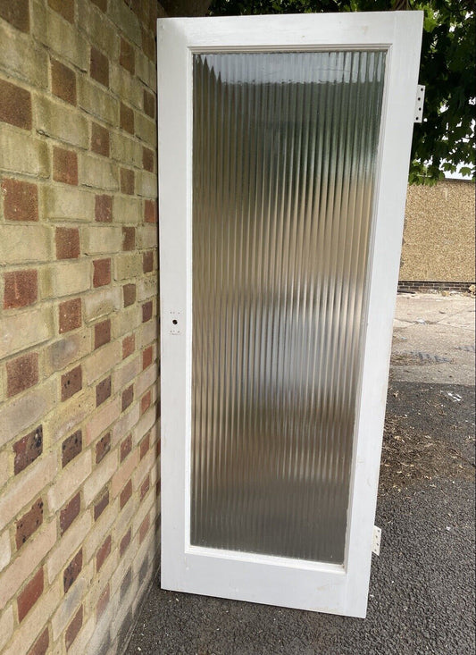Reclaimed Reeded Glass Internal Or External Door 1960 x 775mm