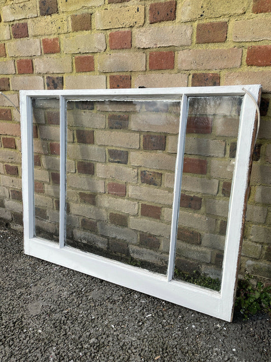 Reclaimed Old Victorian Edwardian Wooden Three Panel Sash Window