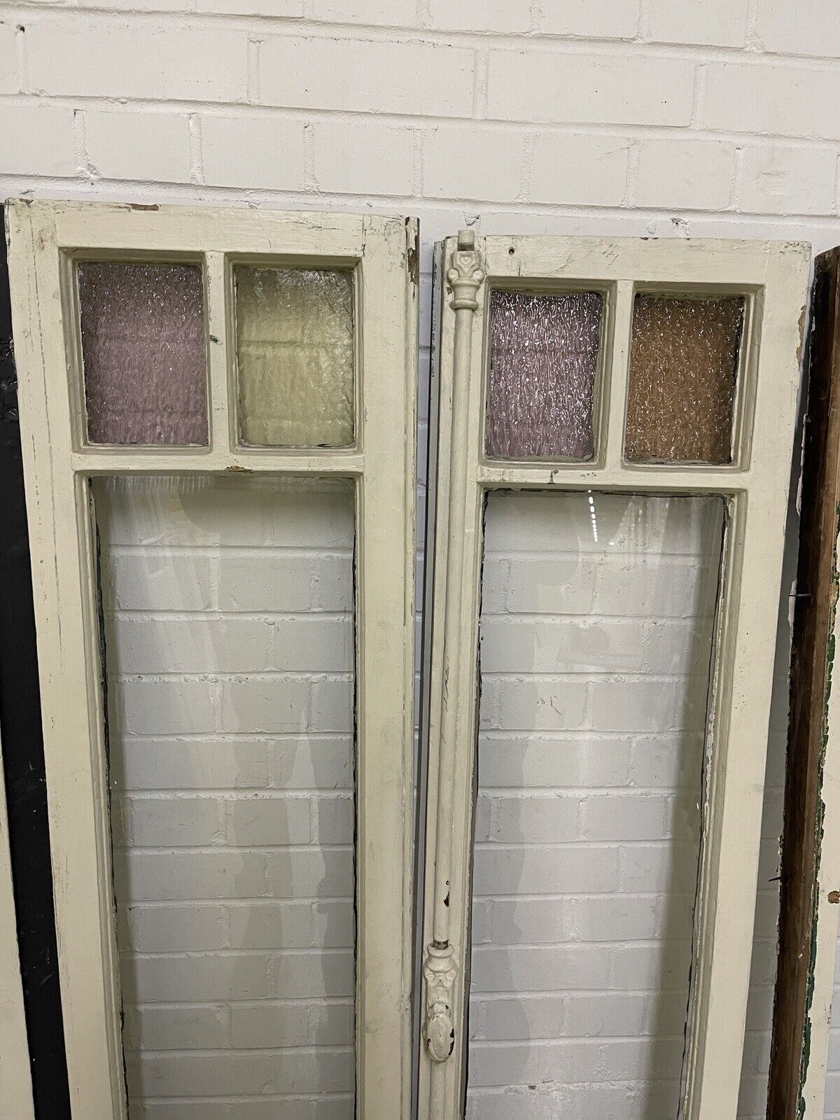 Reclaimed Old Georgian French Panel Wooden Windows With Side Panels