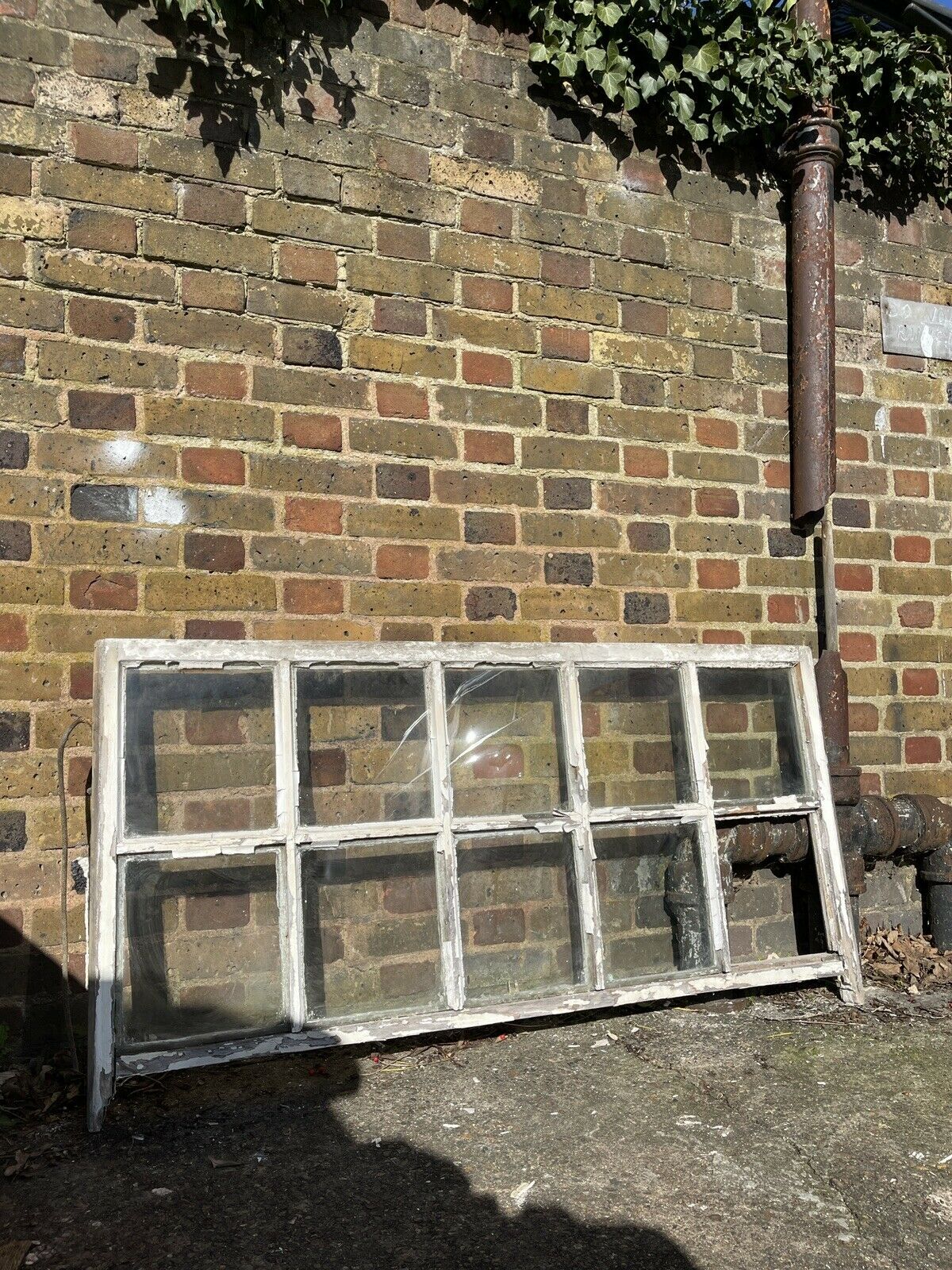 Large Reclaimed Old Georgian 10 Panel Wooden Sash Window