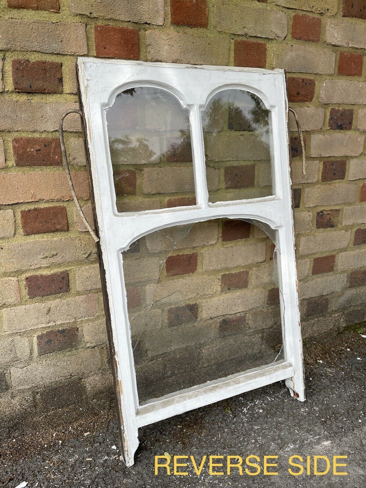 Reclaimed Old Edwardian Arch Sash Wooden Window 910 x 530mm