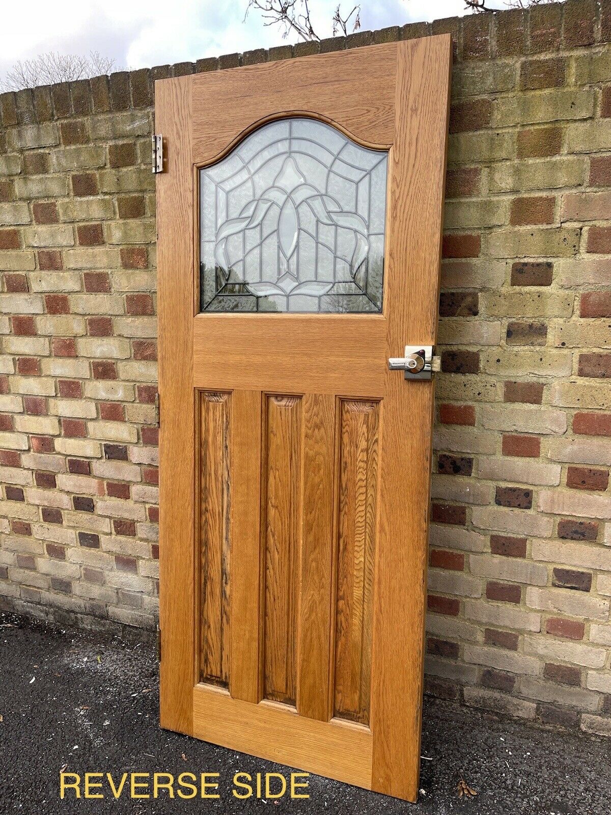 Reclaimed Edwardian Victorian Panel Front Oak Wooden Timber Door 1985 x 835mm