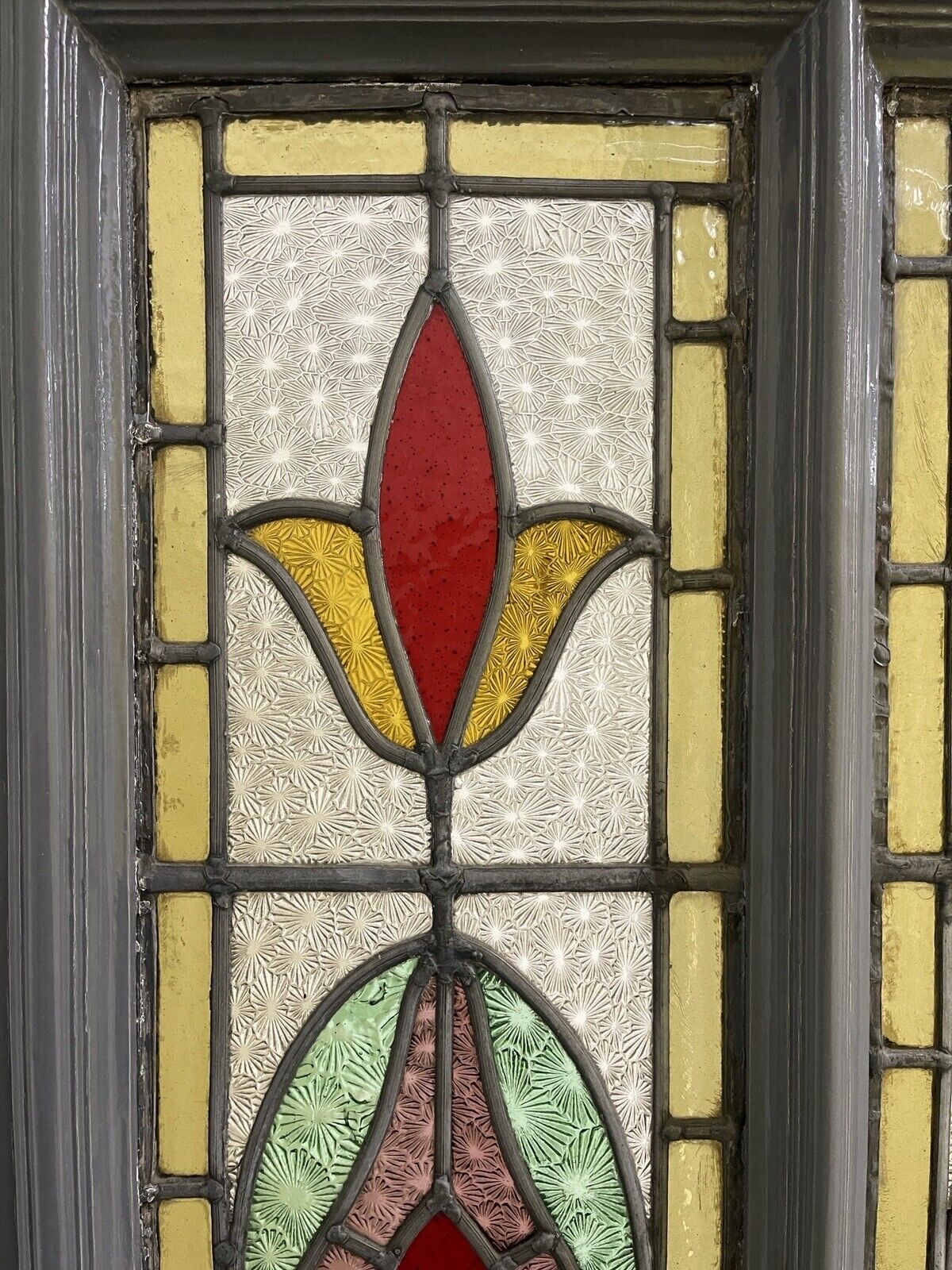 Reclaimed Victorian Edwardian Wooden Panel Stained Glass Front Door 1975 x 760mm