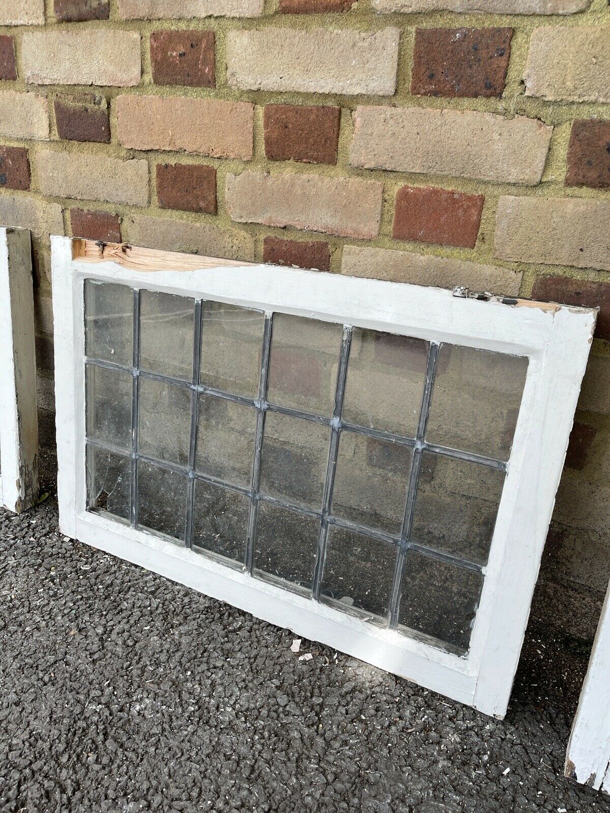 Job Lot Of 6 Reclaimed Leaded Light Panel Wooden Window