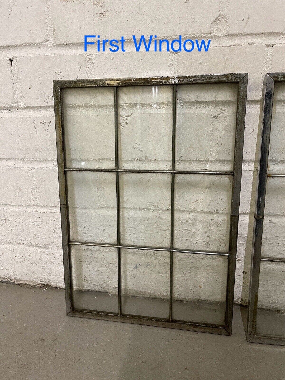 Lot Of Three Reclaimed Arts & Crafts Copper Window Glass Panels 360mm x 260mm