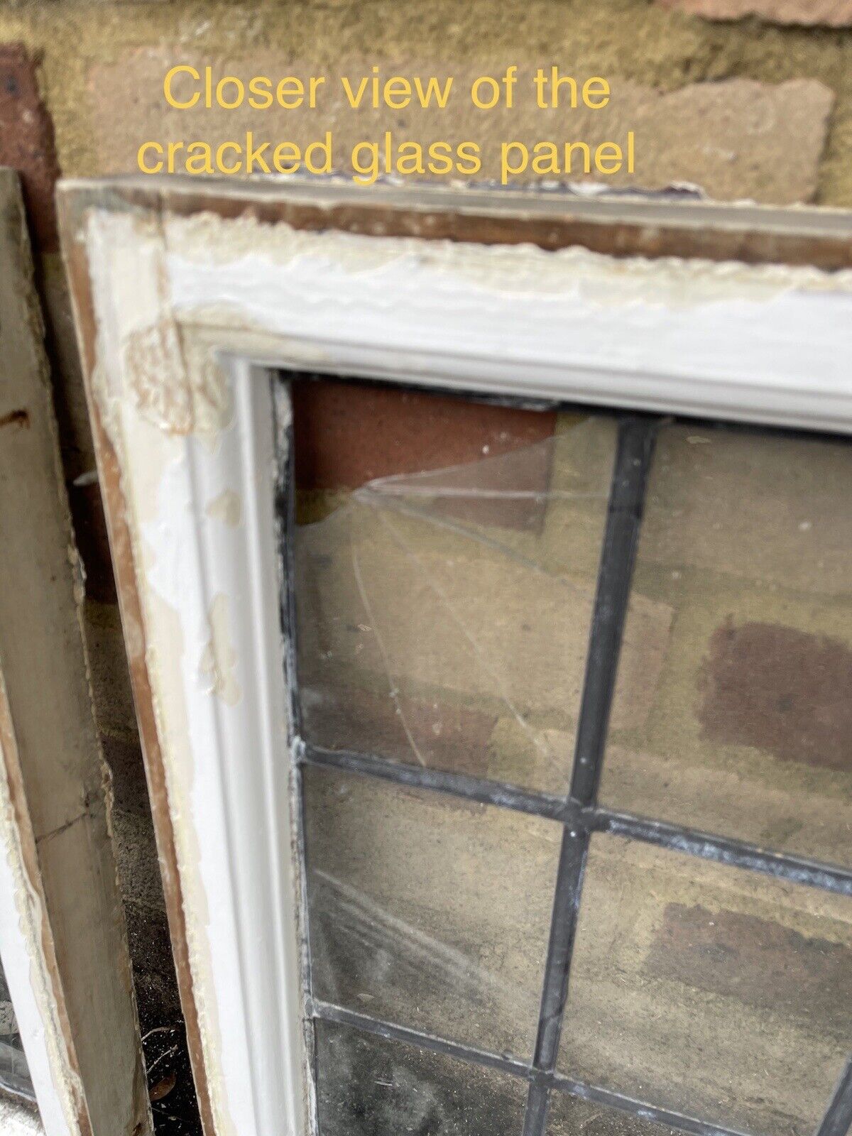 Pair Of Reclaimed Leaded Light Panel Wooden Windows