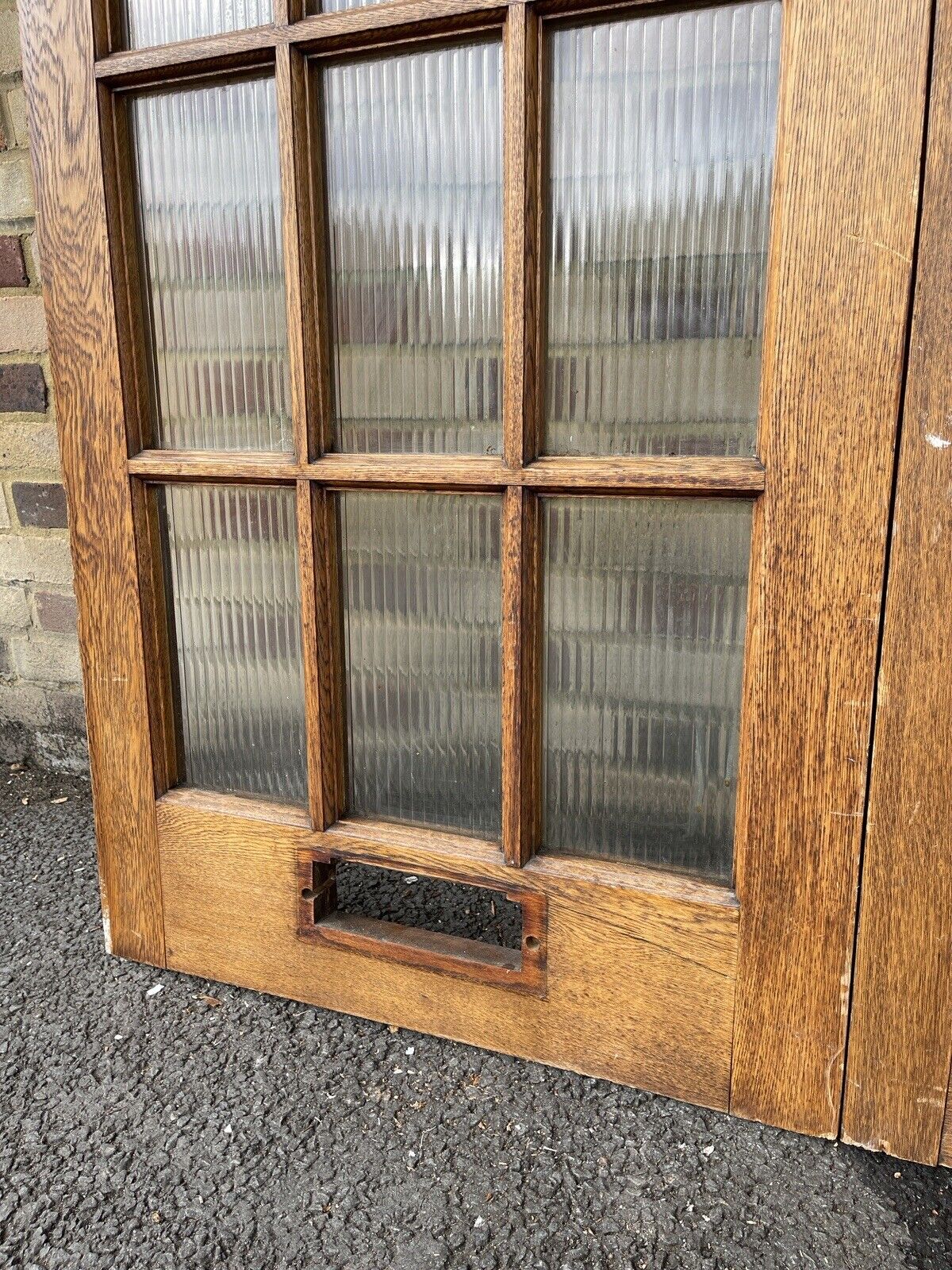 Reclaimed Georgian French Reeded Glass Wooden Double Doors 1980 x 1505mm