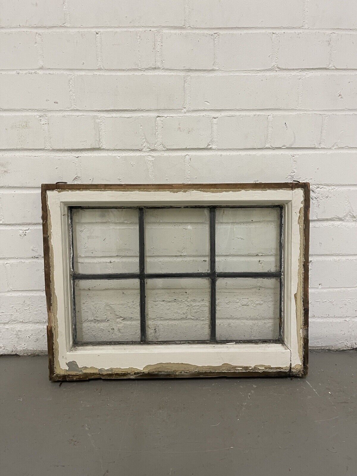 Reclaimed Leaded Light Panel Wooden Windows 405 x 543mm