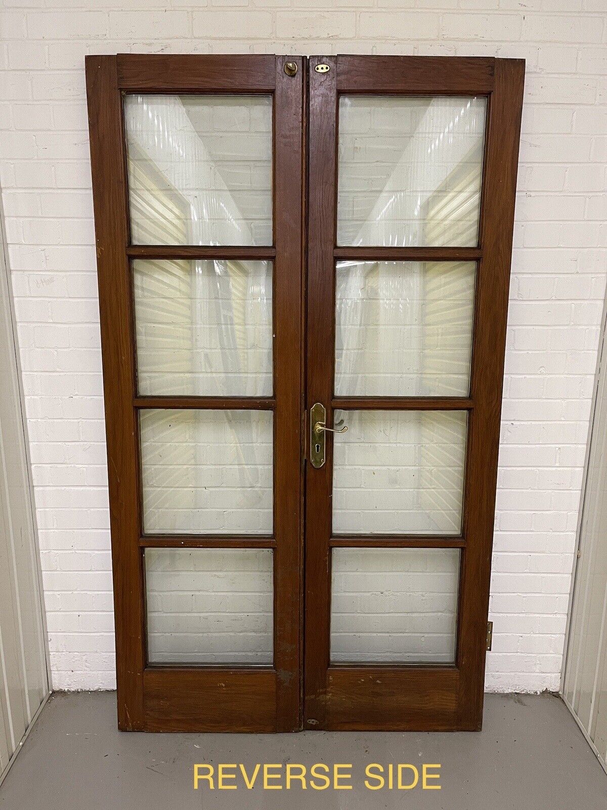 Reclaimed Old French Double Glazed Glass Wooden Double Doors 2025 x 1185mm