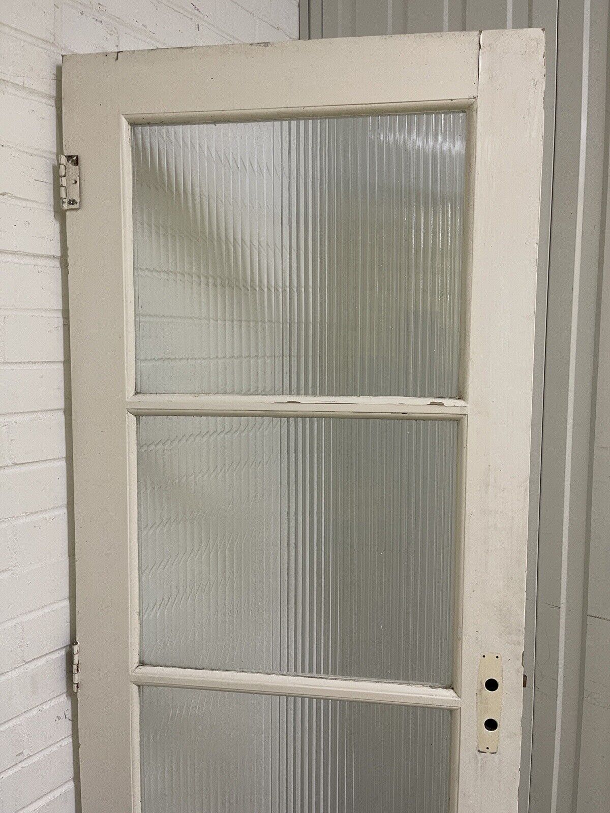 Reclaimed  Reeded Glass Internal Or External Door 1975 x 682mm