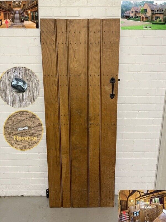 Reclaimed Oak Old Handmade Studded Ledge and Brace door 1825 x 680mm