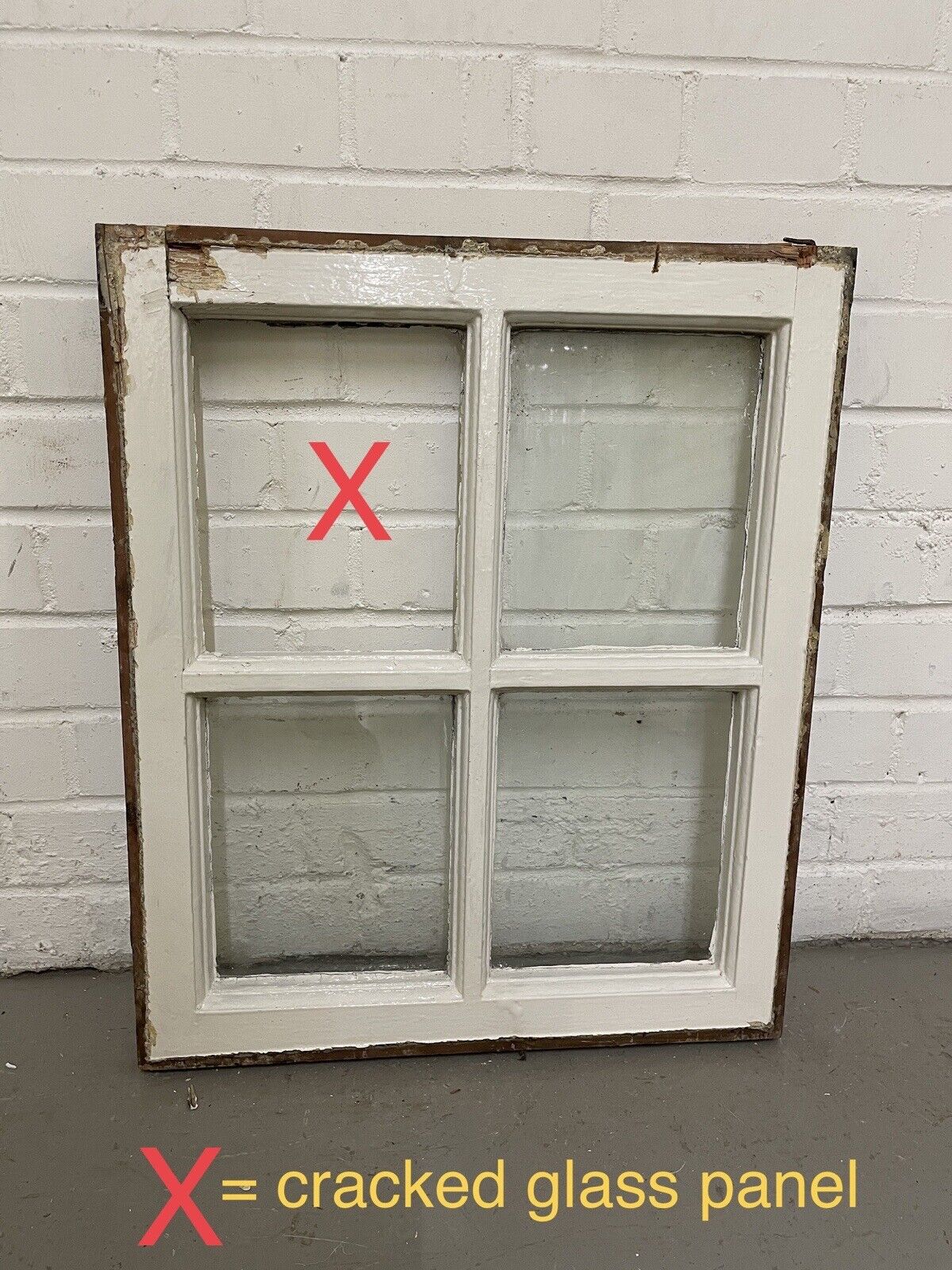 Reclaimed Old Georgian 4 Panel Wooden Window 495 x 585mm