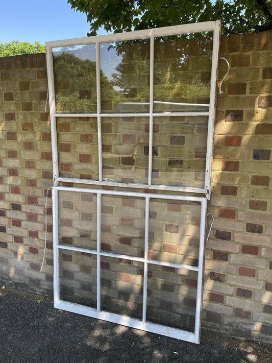 Pair Of Reclaimed Georgian 6 Panel Wooden Panel Sash Window 1055x1205 1025x1210