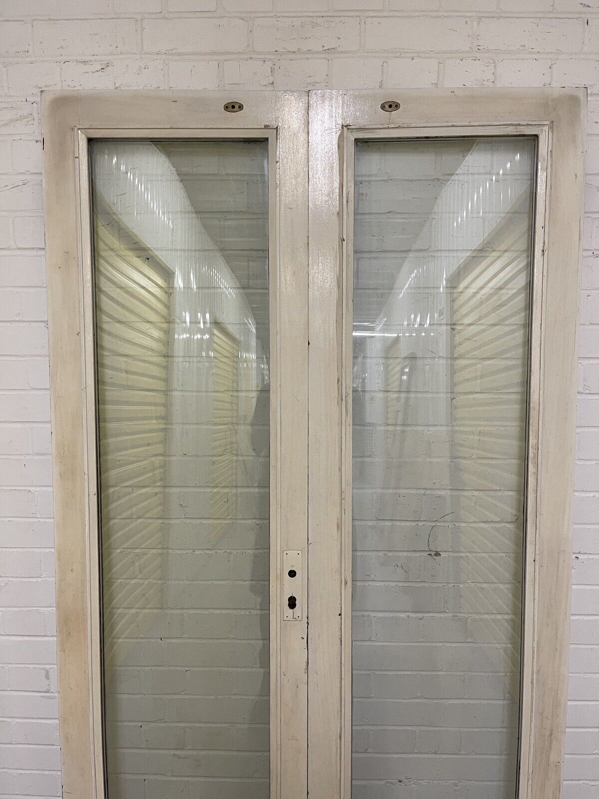 Reclaimed Old French Double Glazed Glass Wooden Double Doors 2005 x 1110mm