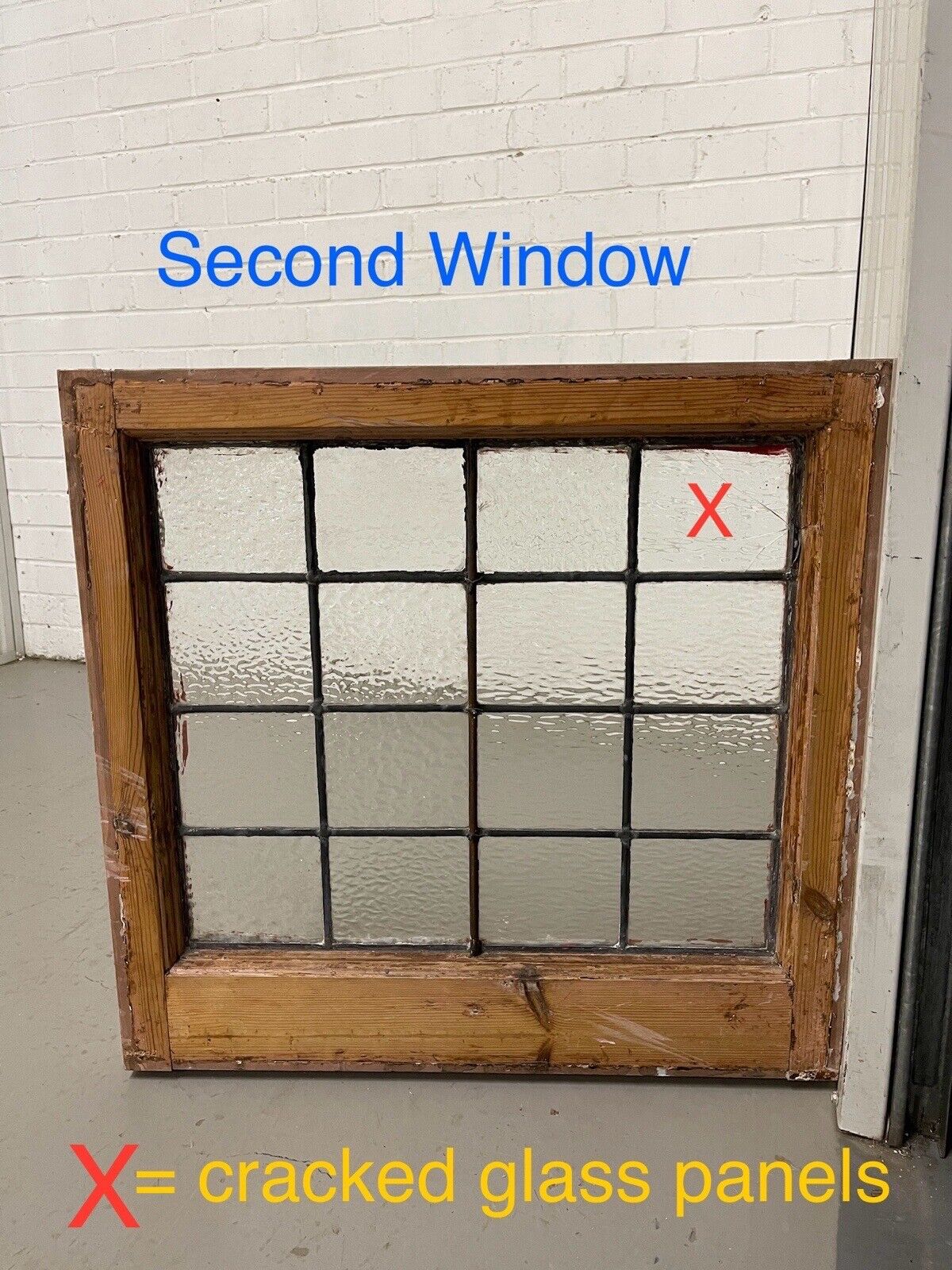 Job Lot of 6 Reclaimed Leaded Light Panel Wooden Windows Various Sizes