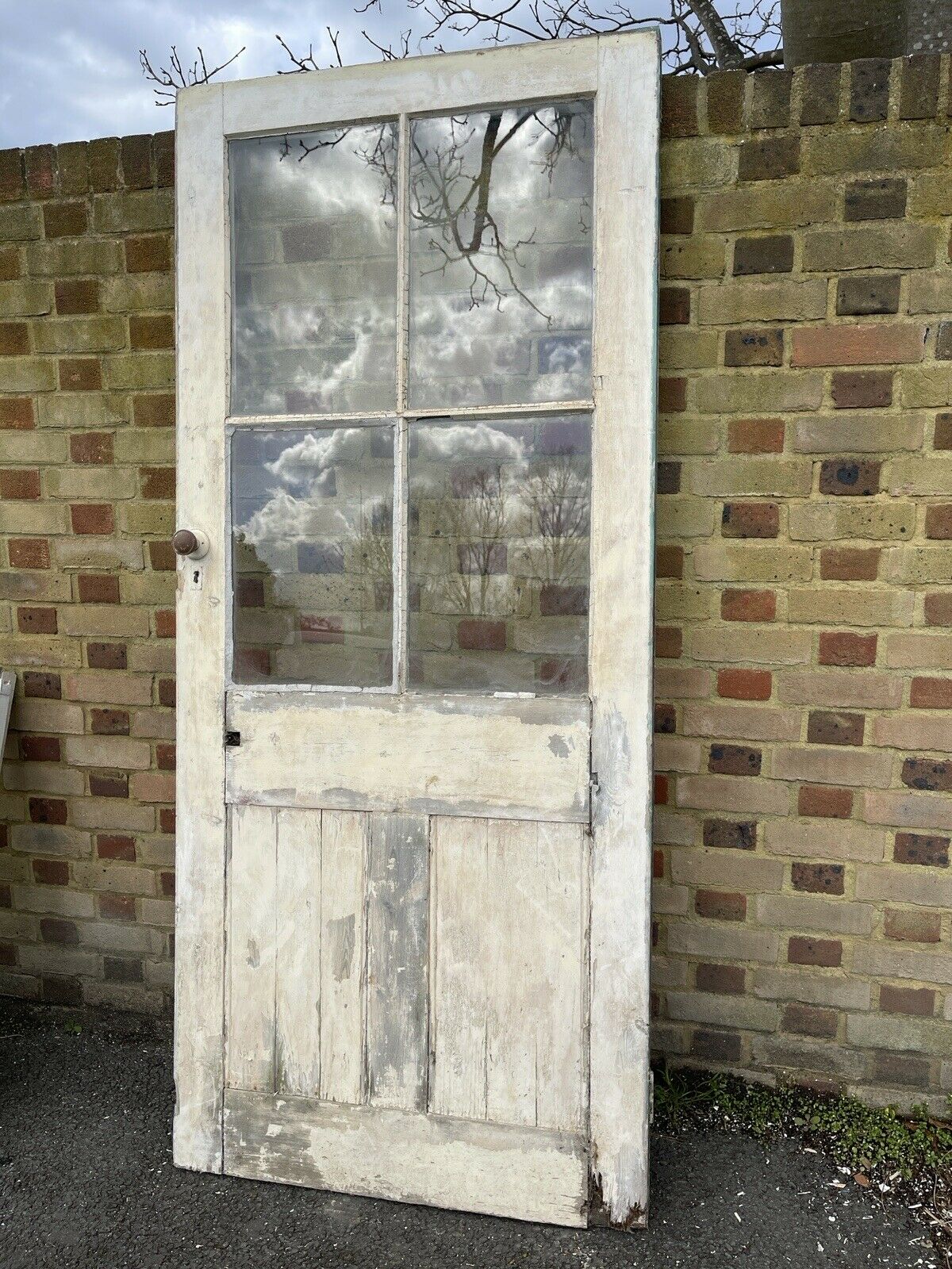 Reclaimed Old Victorian Georgian Wooden Panel Side Or Back Door 2090mm x 920mm