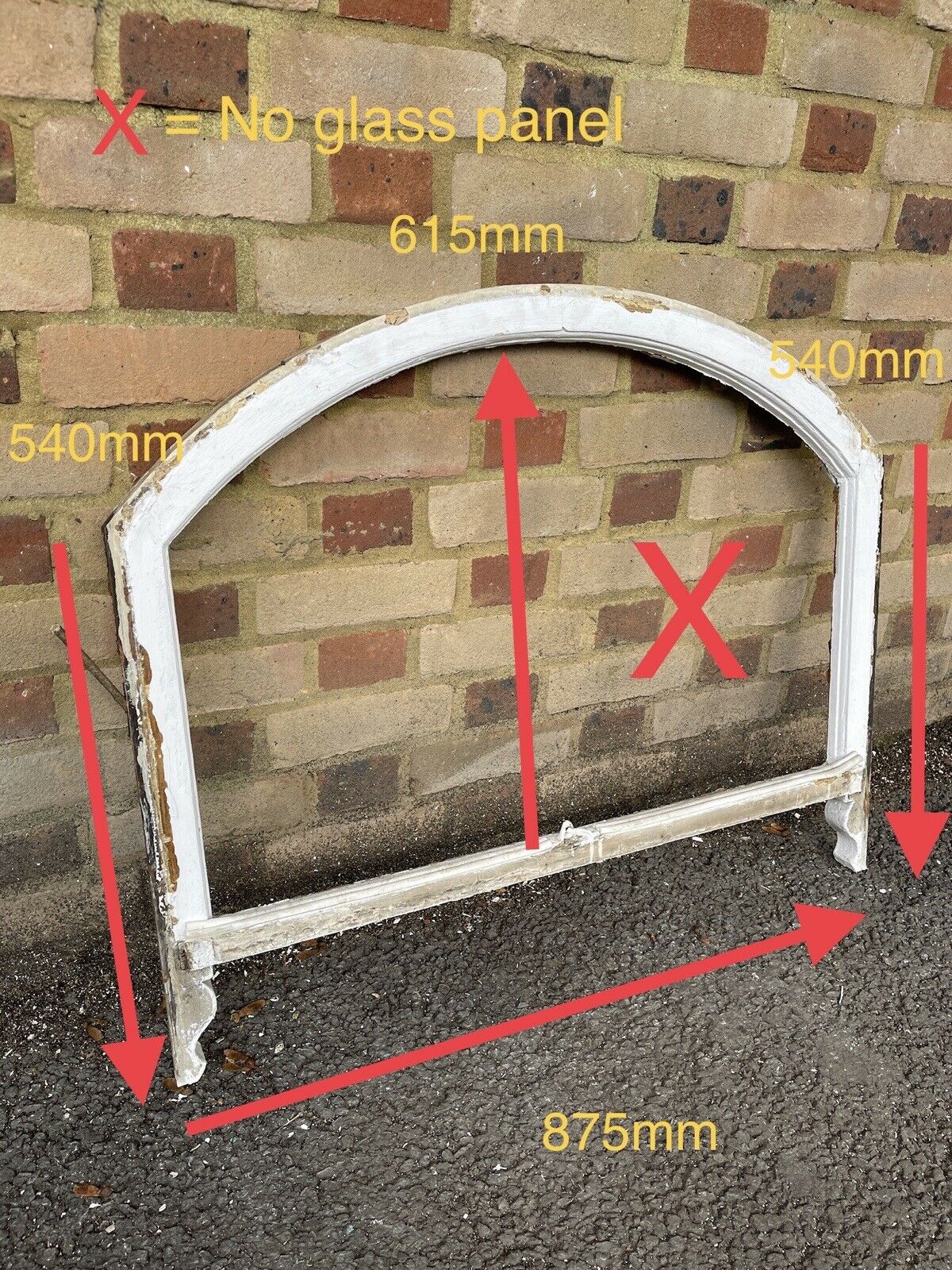 Reclaimed Old Edwardian Arch Wooden Sash Window 615 x 875mm