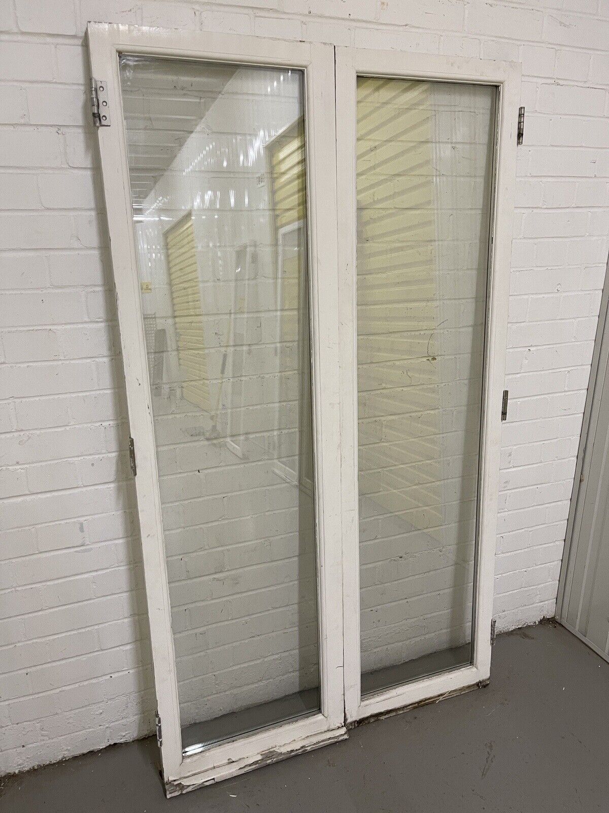 Reclaimed Old French Double Glazed Glass Wooden Double Doors 1700 x 982mm