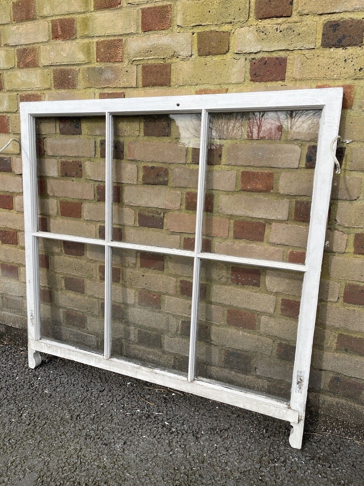 Reclaimed Old Georgian 6 Panel Wooden Window 1080 x 1035mm