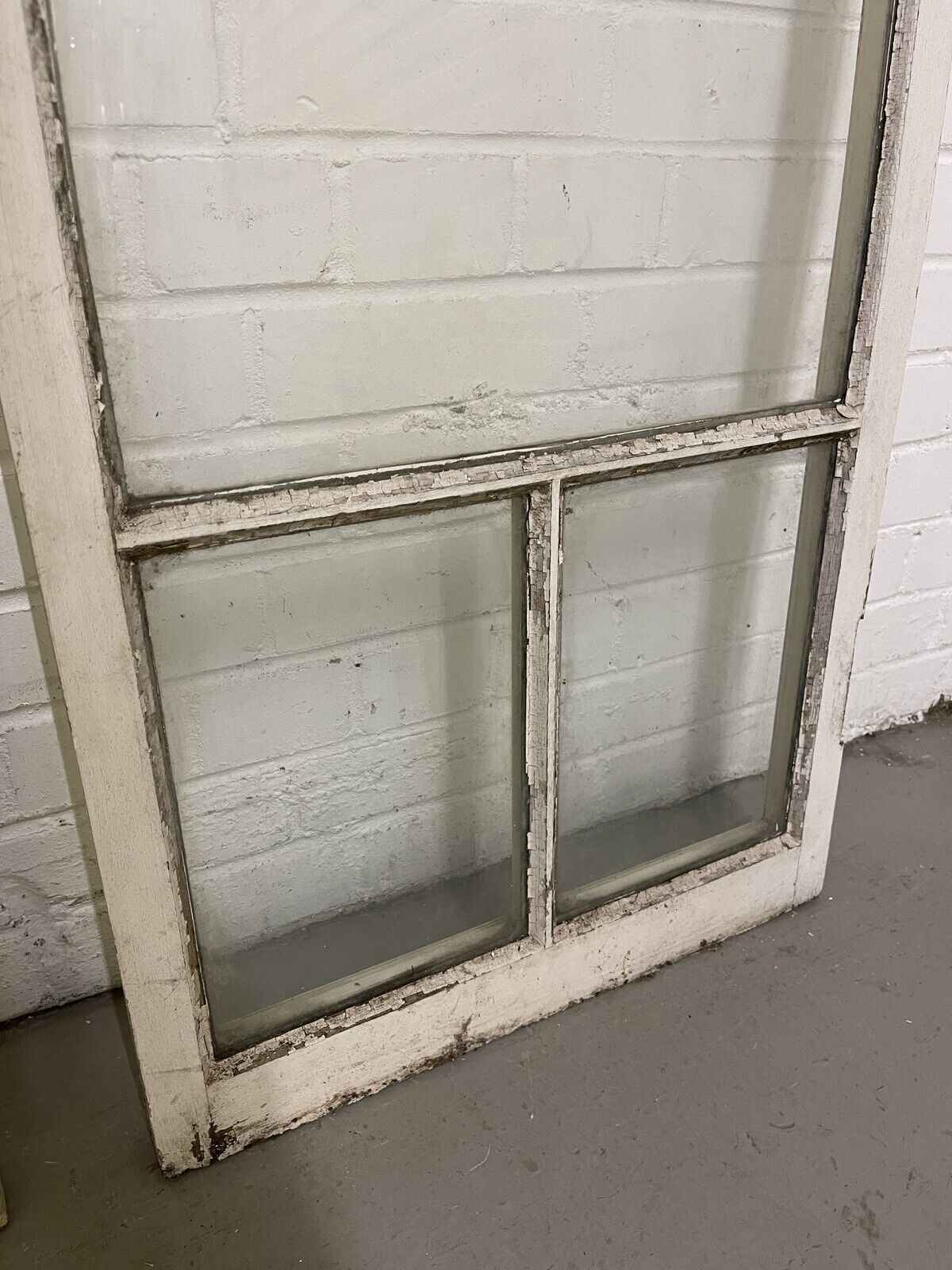 Pair Of Reclaimed Edwardian French Wooden Panel Windows 1512 x 532 1512 x 532mm