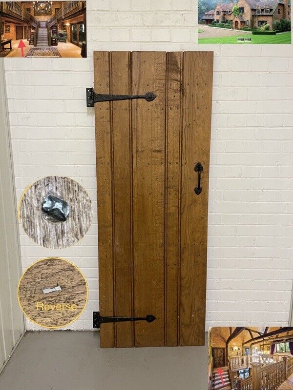 Reclaimed Oak Old Handmade Studded Ledge and Brace door 1795 x 675mm