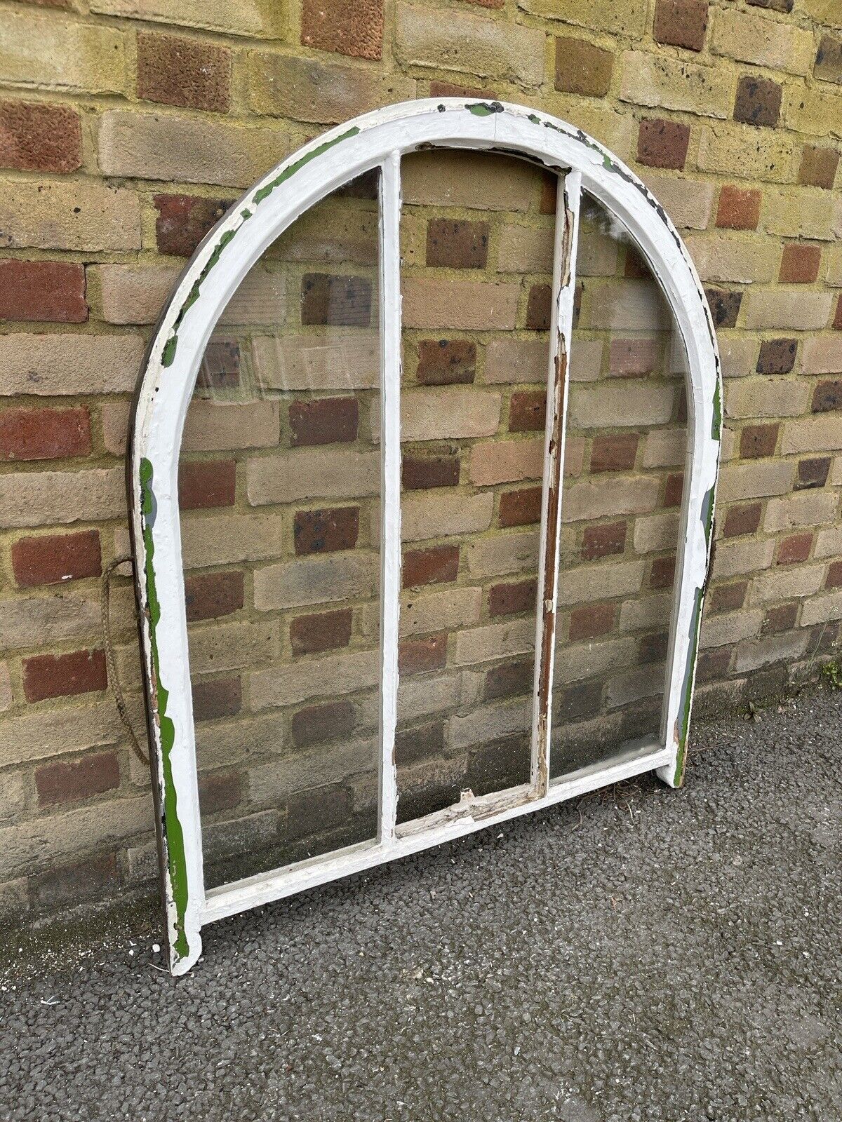 Reclaimed Old Victorian Edwardian Arch Panel Wooden Sash Window 955 x 1055mm