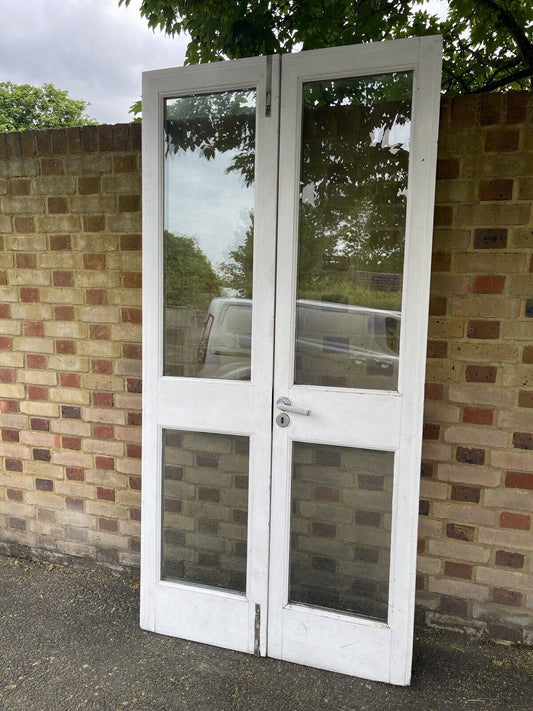 Reclaimed Old French Double Glazed Glass Wooden Double Doors 2190 x 1075mm