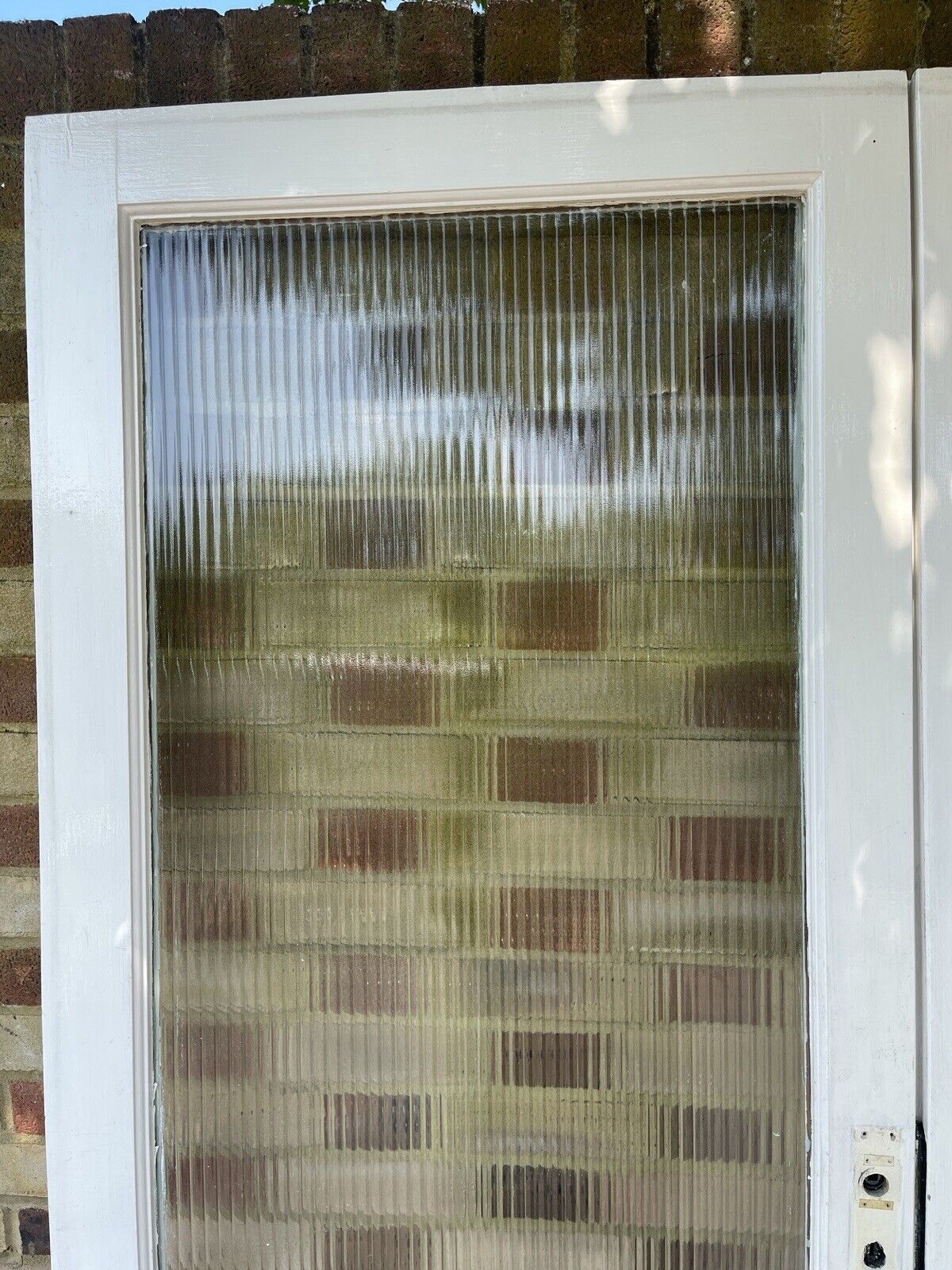 Reclaimed  Reeded Glass Internal Or External French Doors 1950 x 1505mm