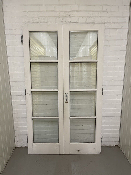 Reclaimed Old French Double Glazed Glass Wooden Double Doors 1980 x 1167mm