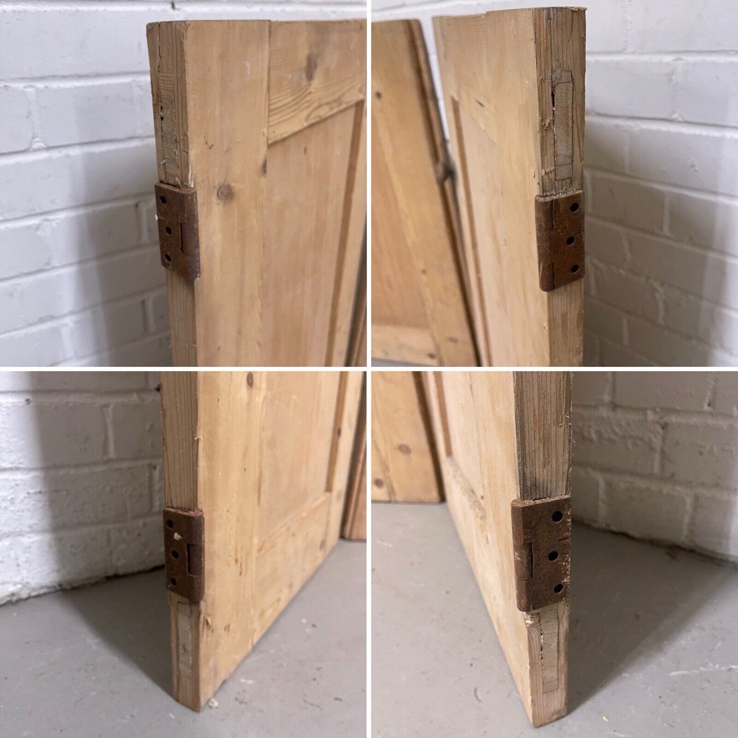 Reclaimed Pine Victorian Alcove Cupboard Doors Inter-locking 915 x 760mm