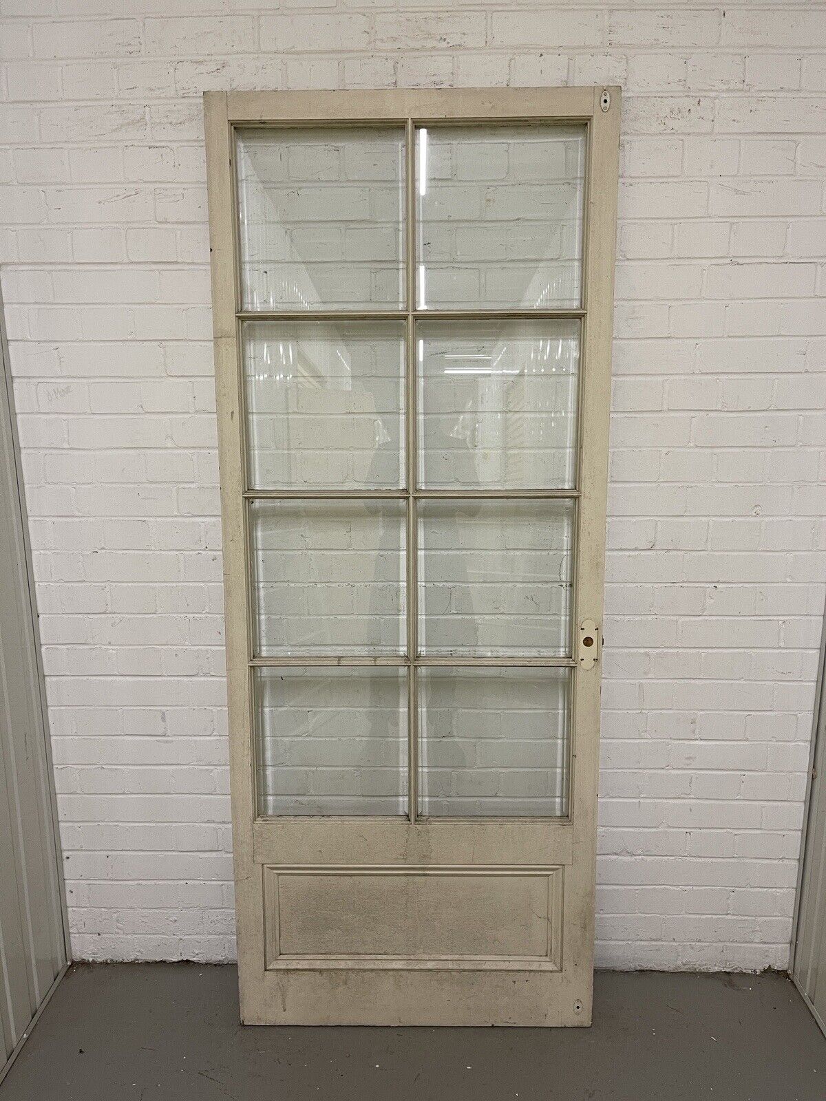 Reclaimed Georgian Wooden Panel Bevelled Glass Door 2006 x 810mm