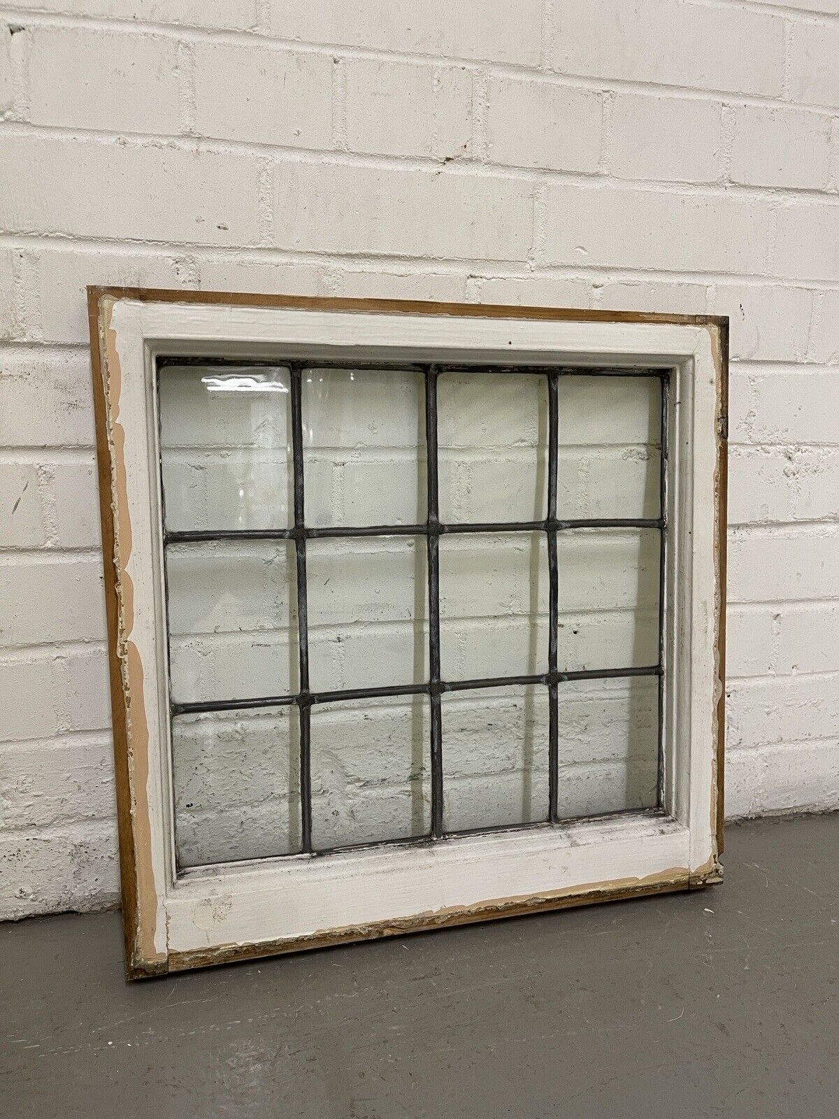 Reclaimed Leaded Light Panel Wooden Windows 517 x 508mm