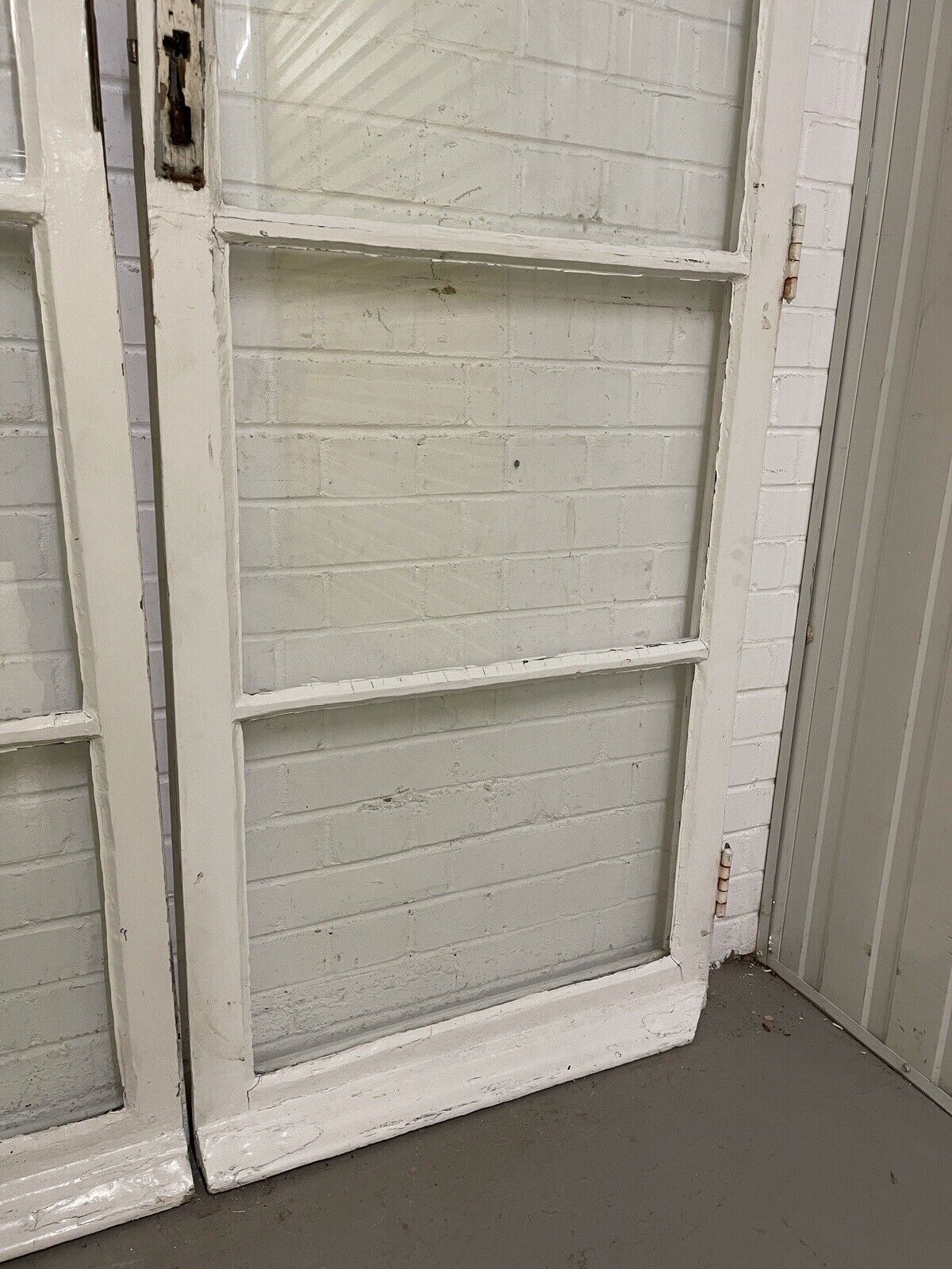 Reclaimed Georgian French Single Panel Glass Wooden Double Doors 2040 x 1490mm