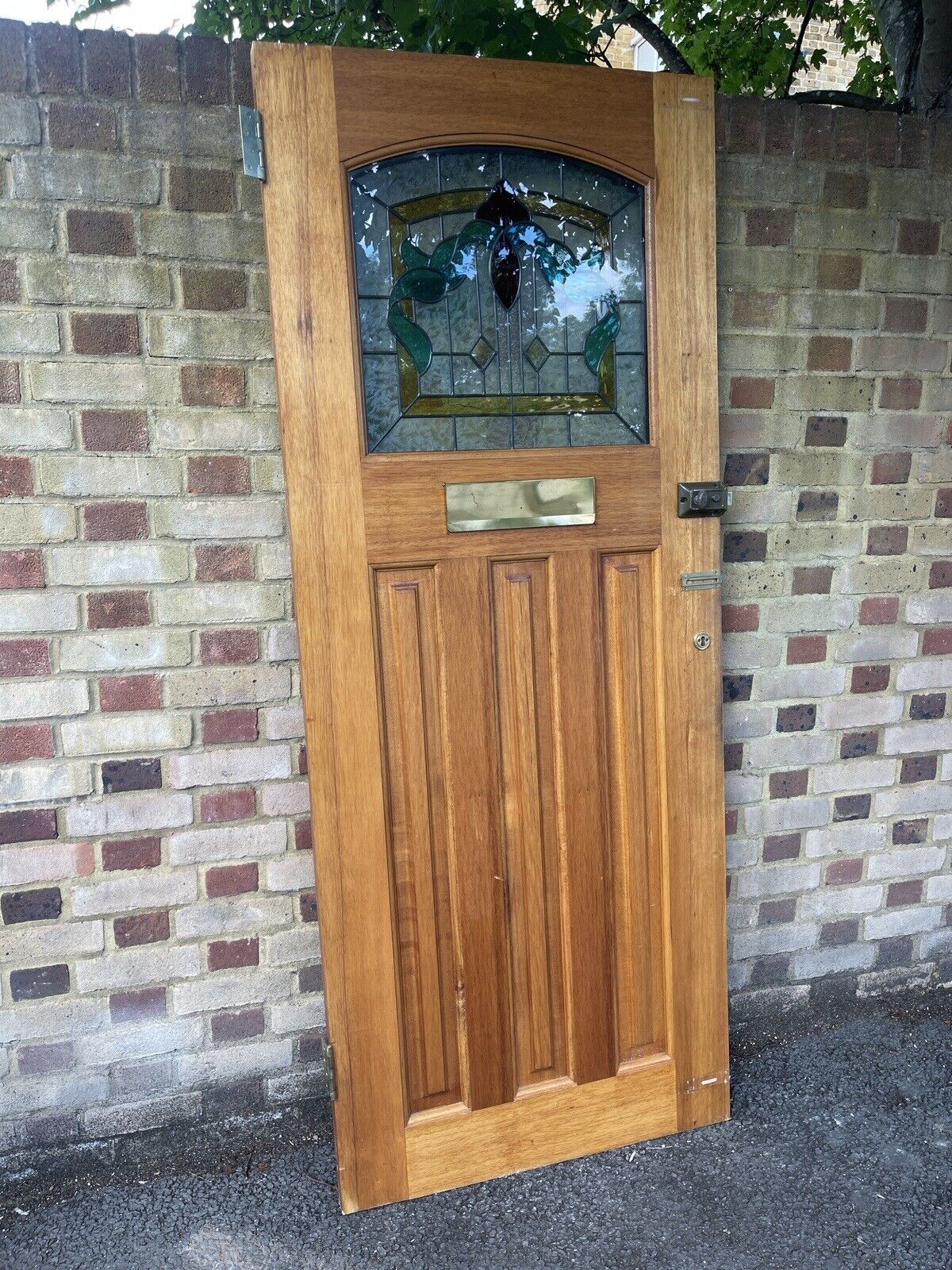 Reclaimed Leaded Stained Glass Wooden Panel Front Door 2028 or 2010 x 810mm