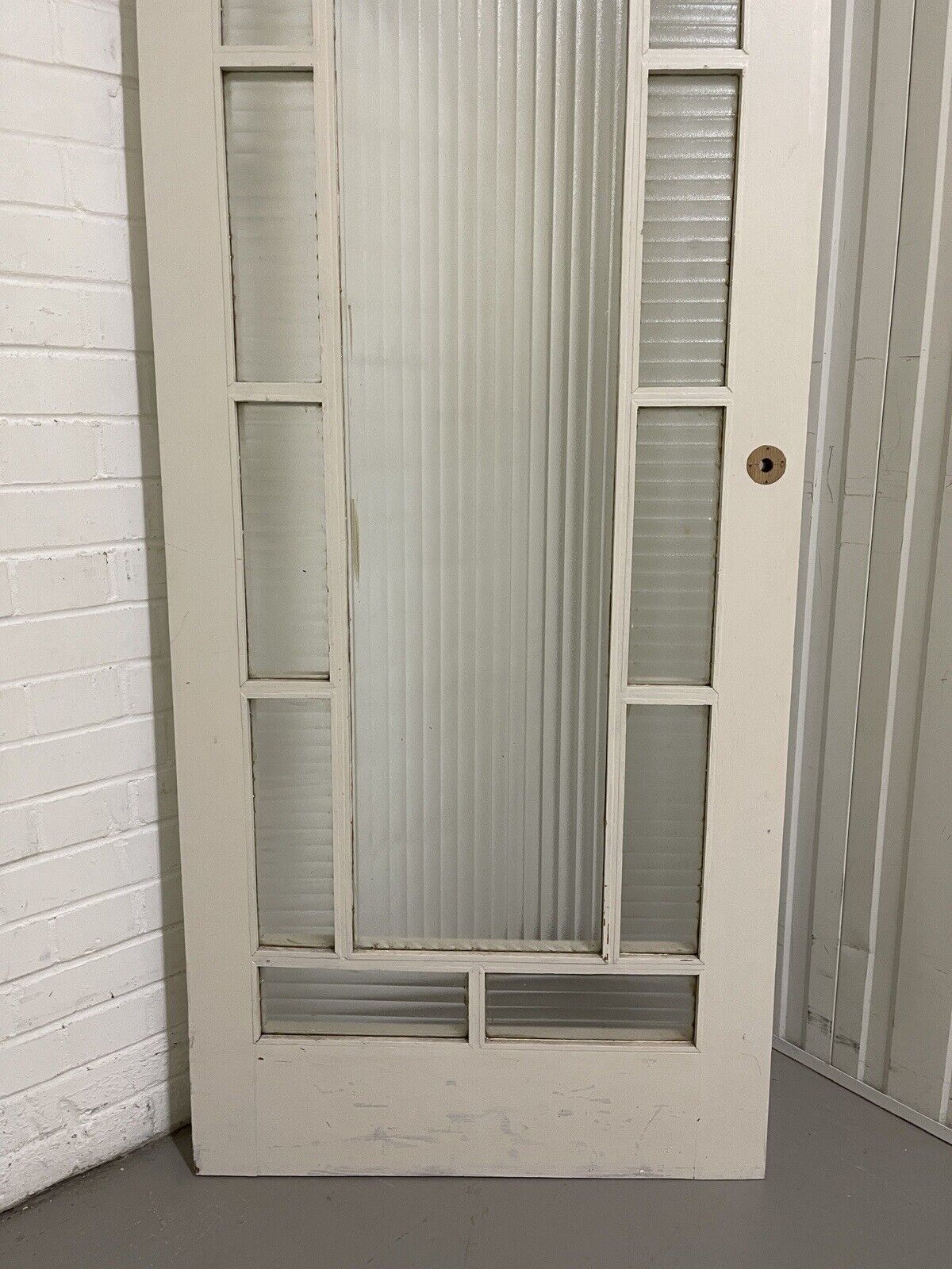 Art Deco Reeded Glass Internal Or External Door 1940 or 1946mm x 760mm