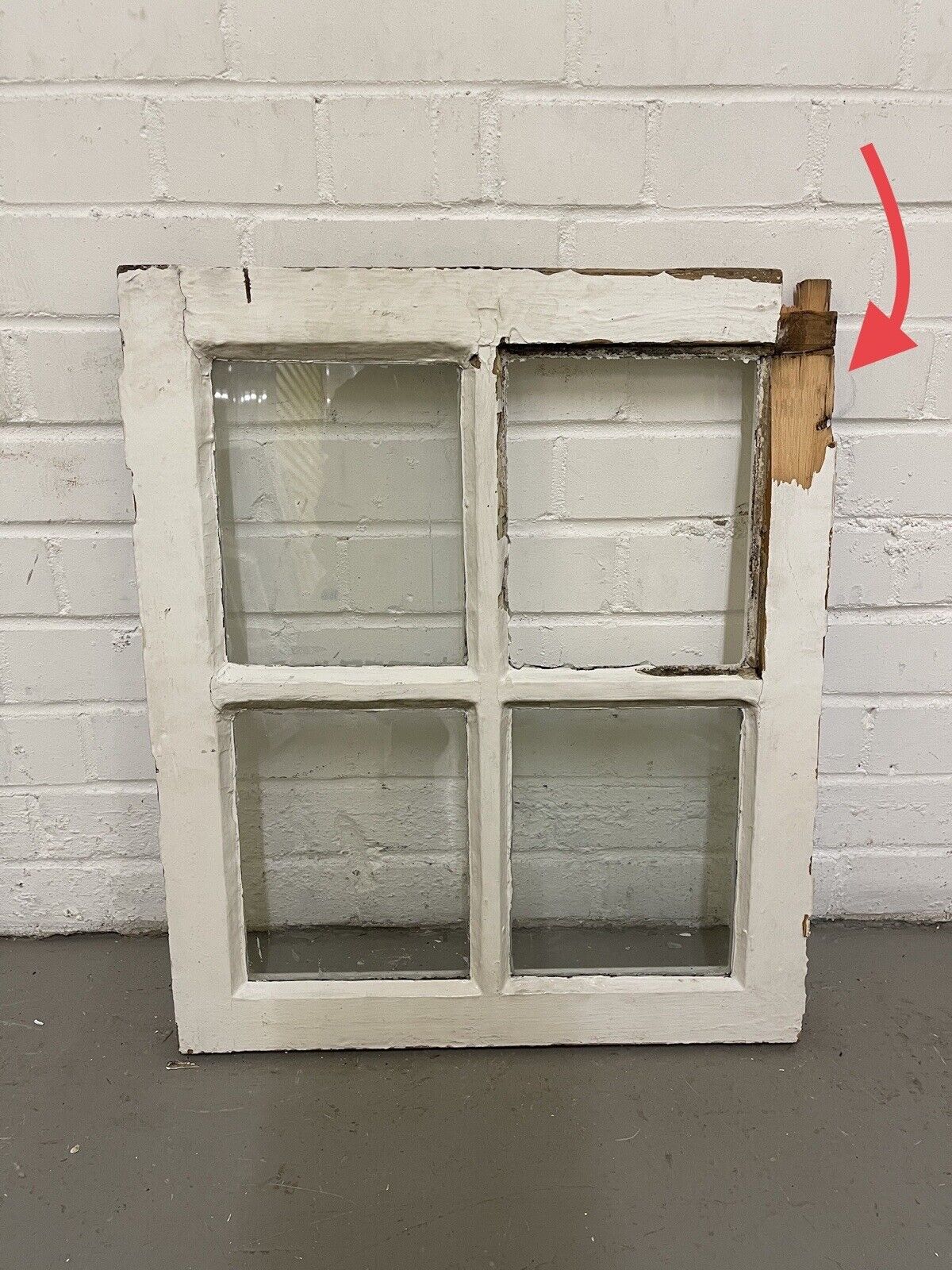 Reclaimed Old Georgian 4 Panel Wooden Window 500 x 585mm