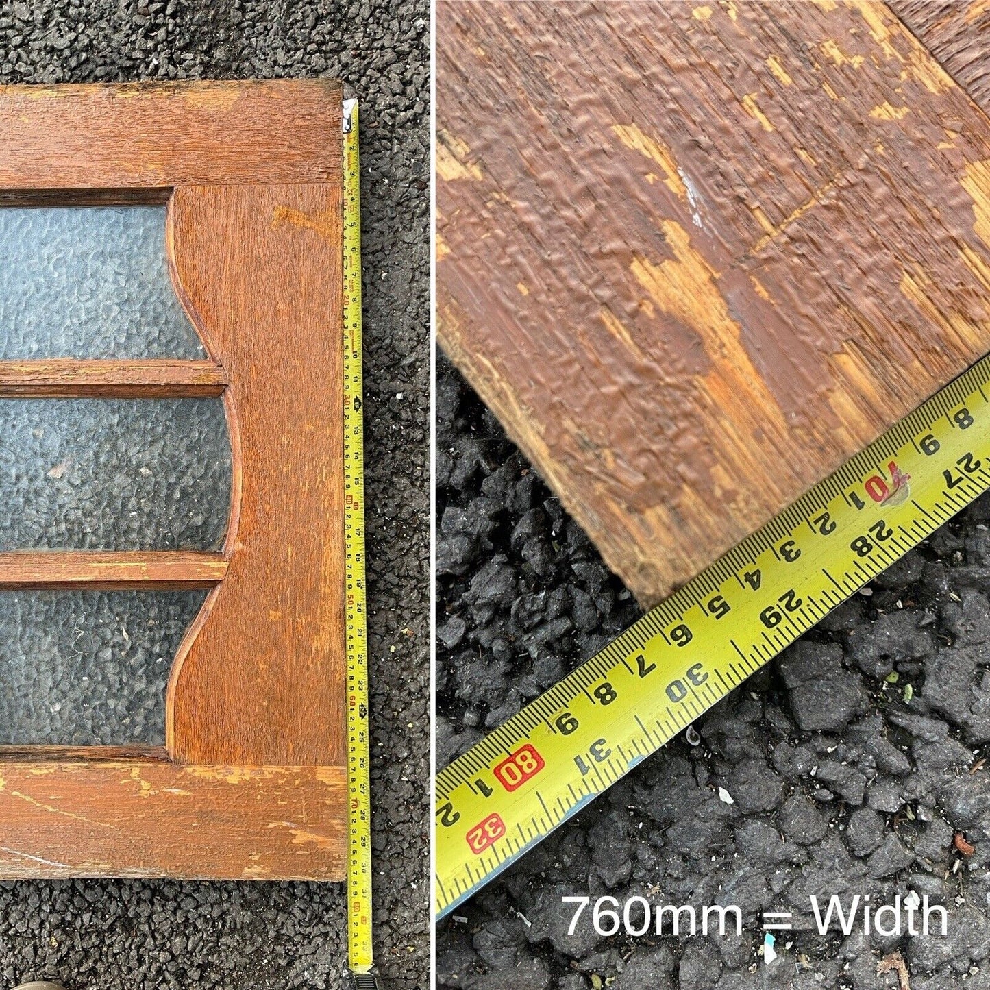 Solid Hardwood External Safety Glass panel Stable Door 2200 X 760mm