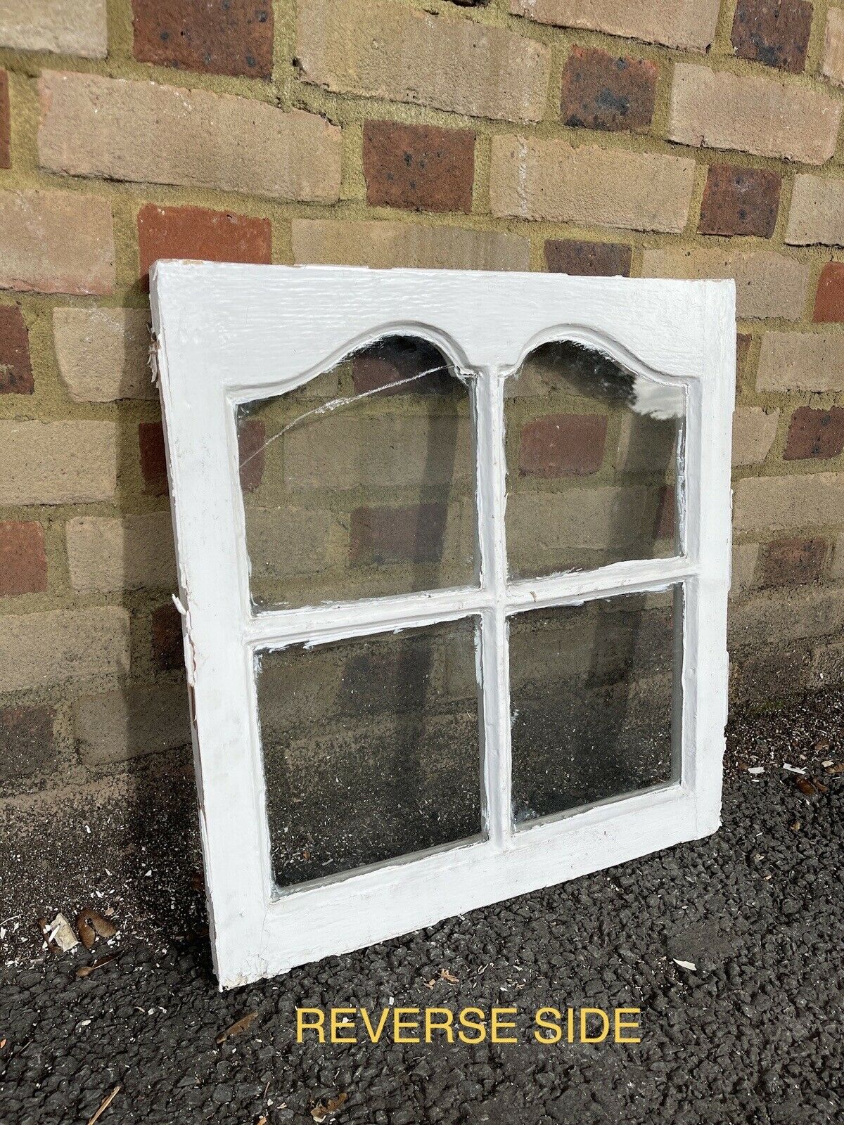 Reclaimed Old Edwardian Arch Sash Wooden Window 555 x 530mm